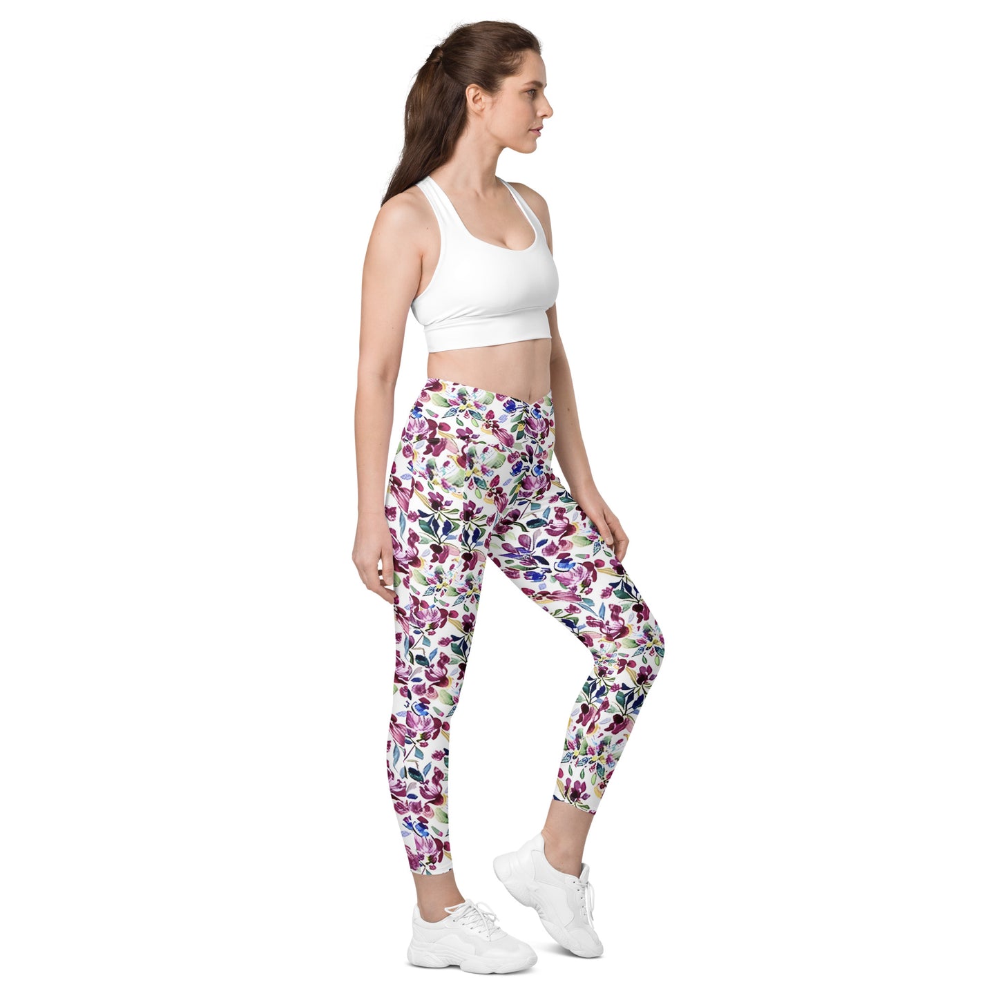 Crossover leggings with pockets