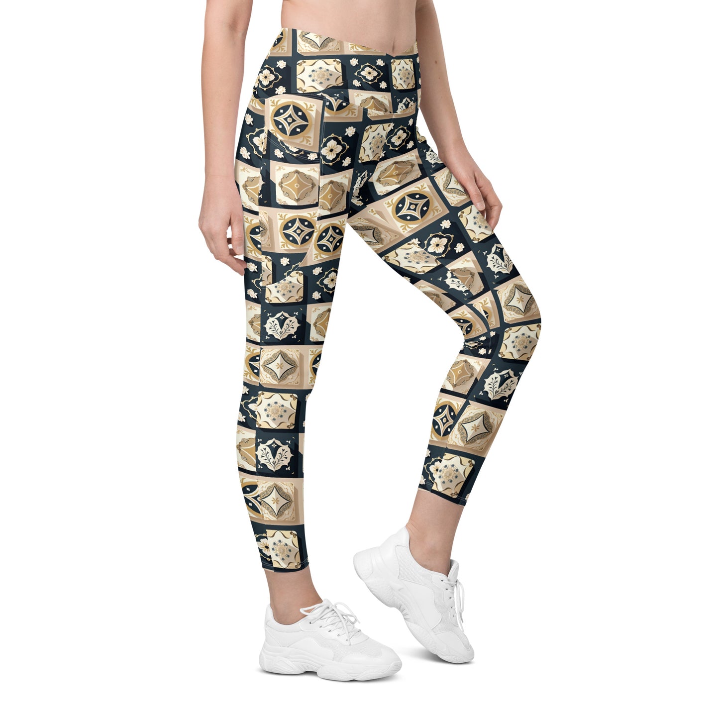 Crossover leggings with pockets