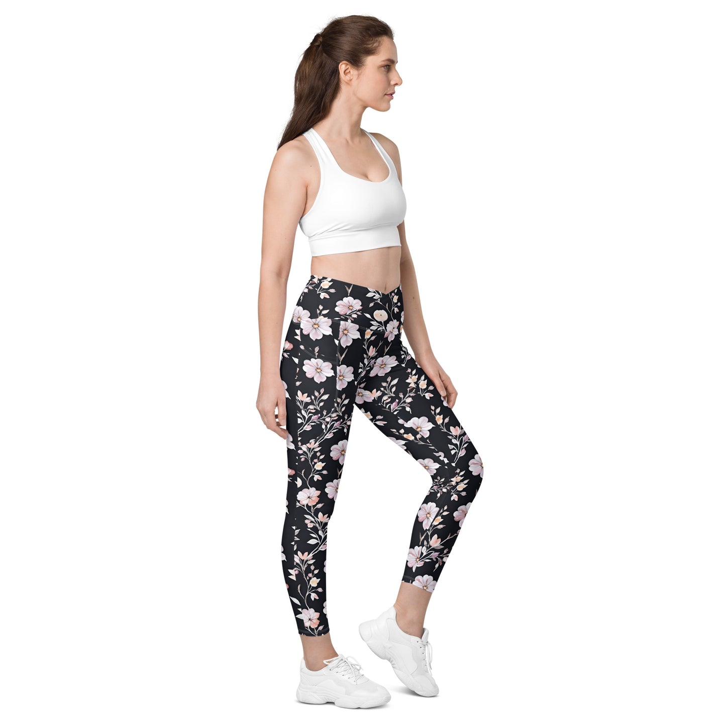 Crossover leggings with pockets