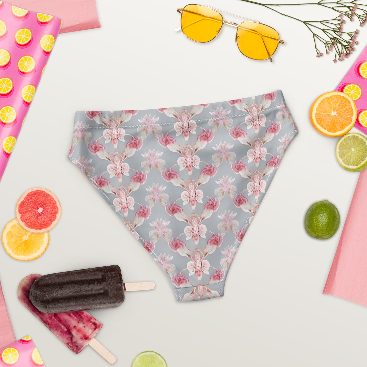 Recycled high-waisted bikini bottom