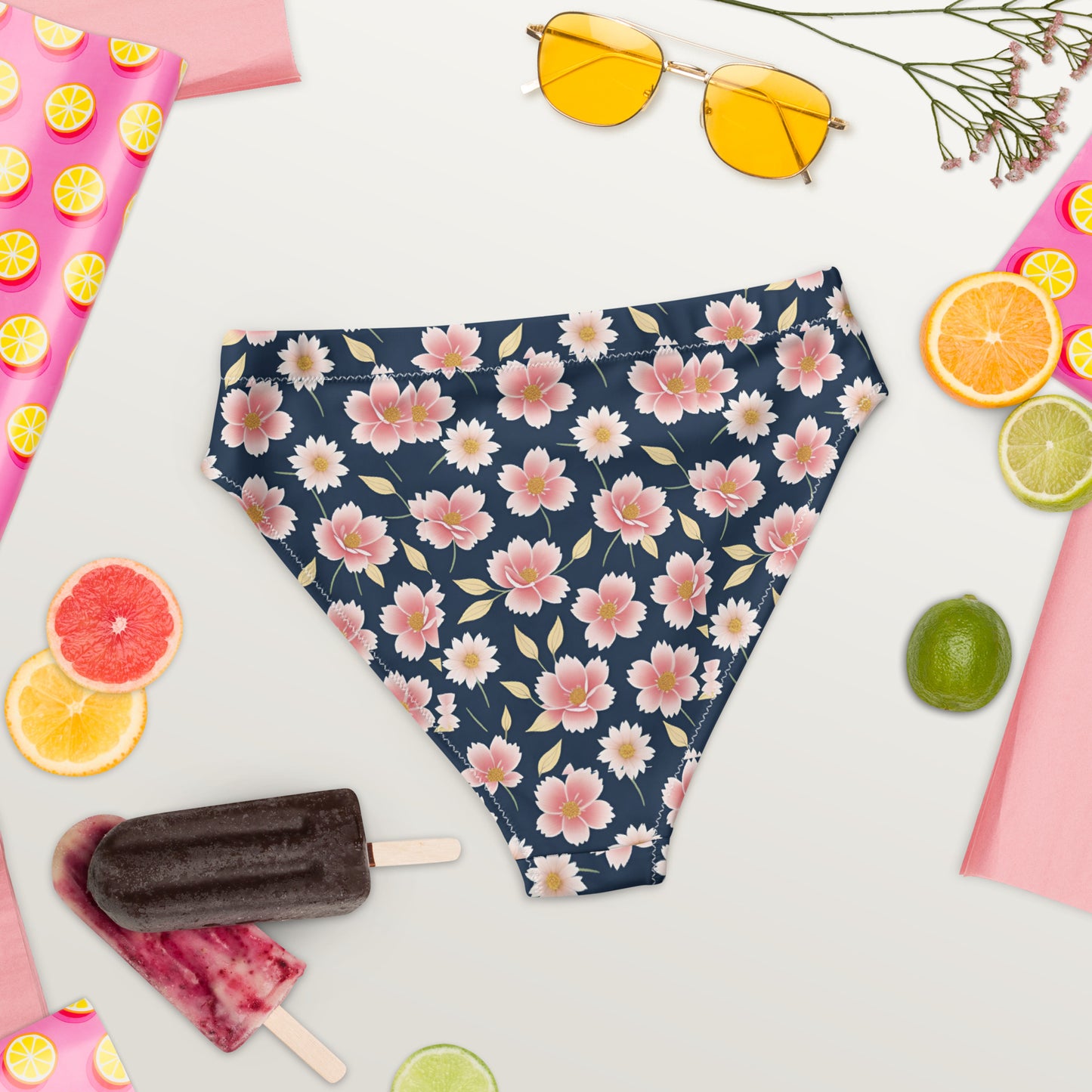 Recycled high-waisted bikini bottom