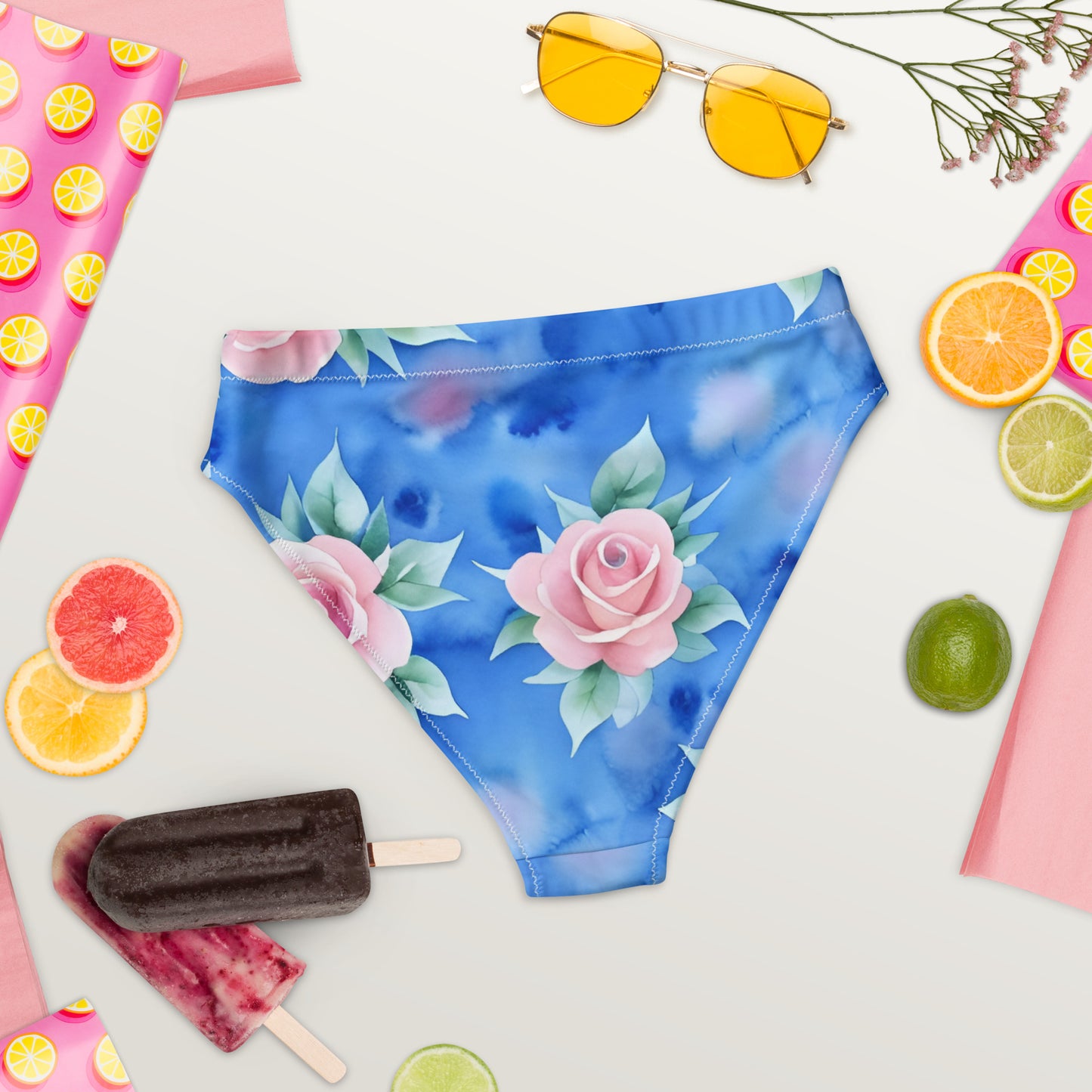 Recycled high-waisted bikini bottom