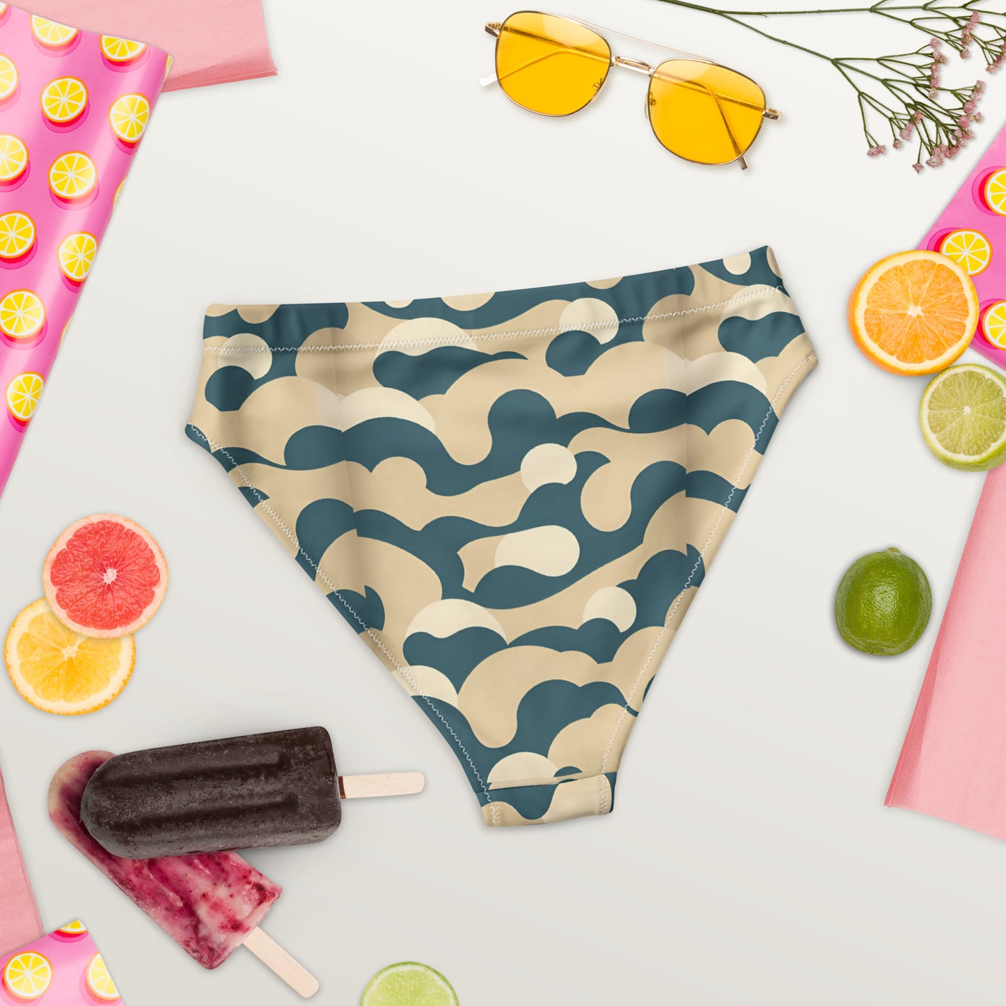 Recycled high-waisted bikini bottom