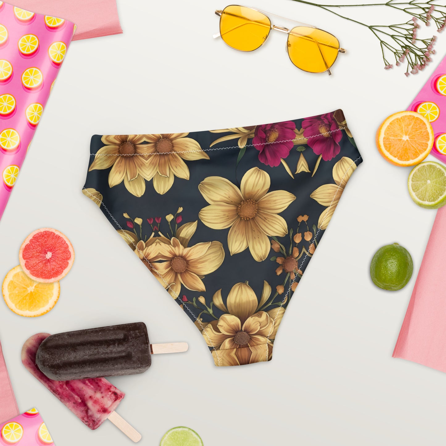 Recycled high-waisted bikini bottom