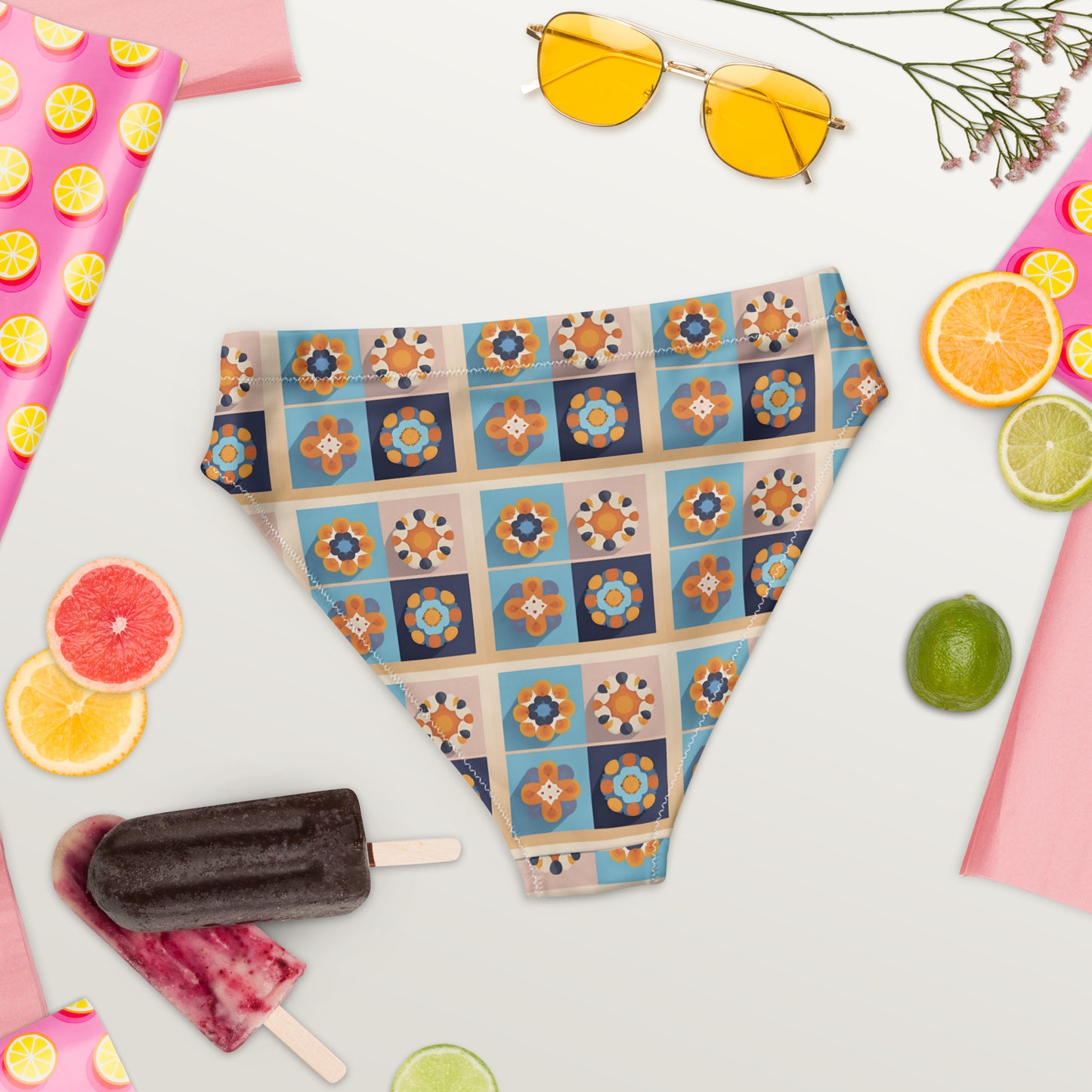 Recycled high-waisted bikini bottom