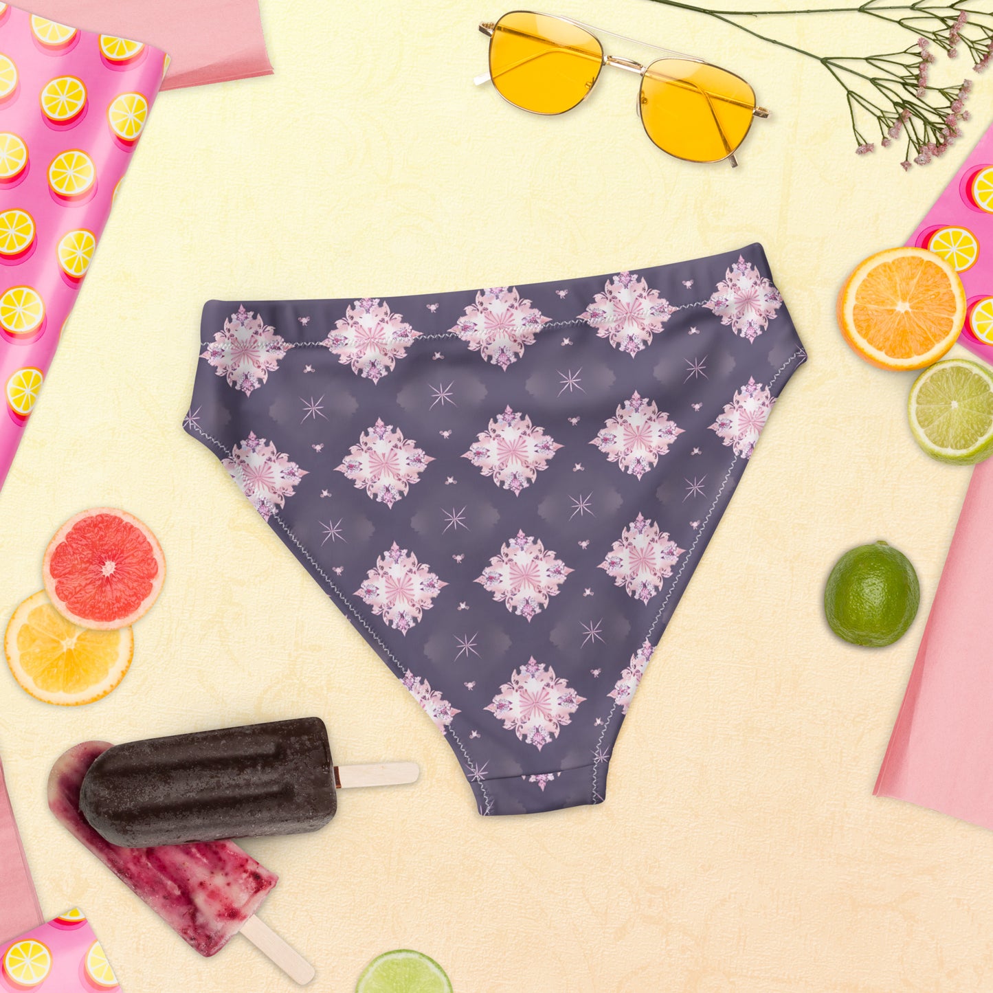 Recycled high-waisted bikini bottom