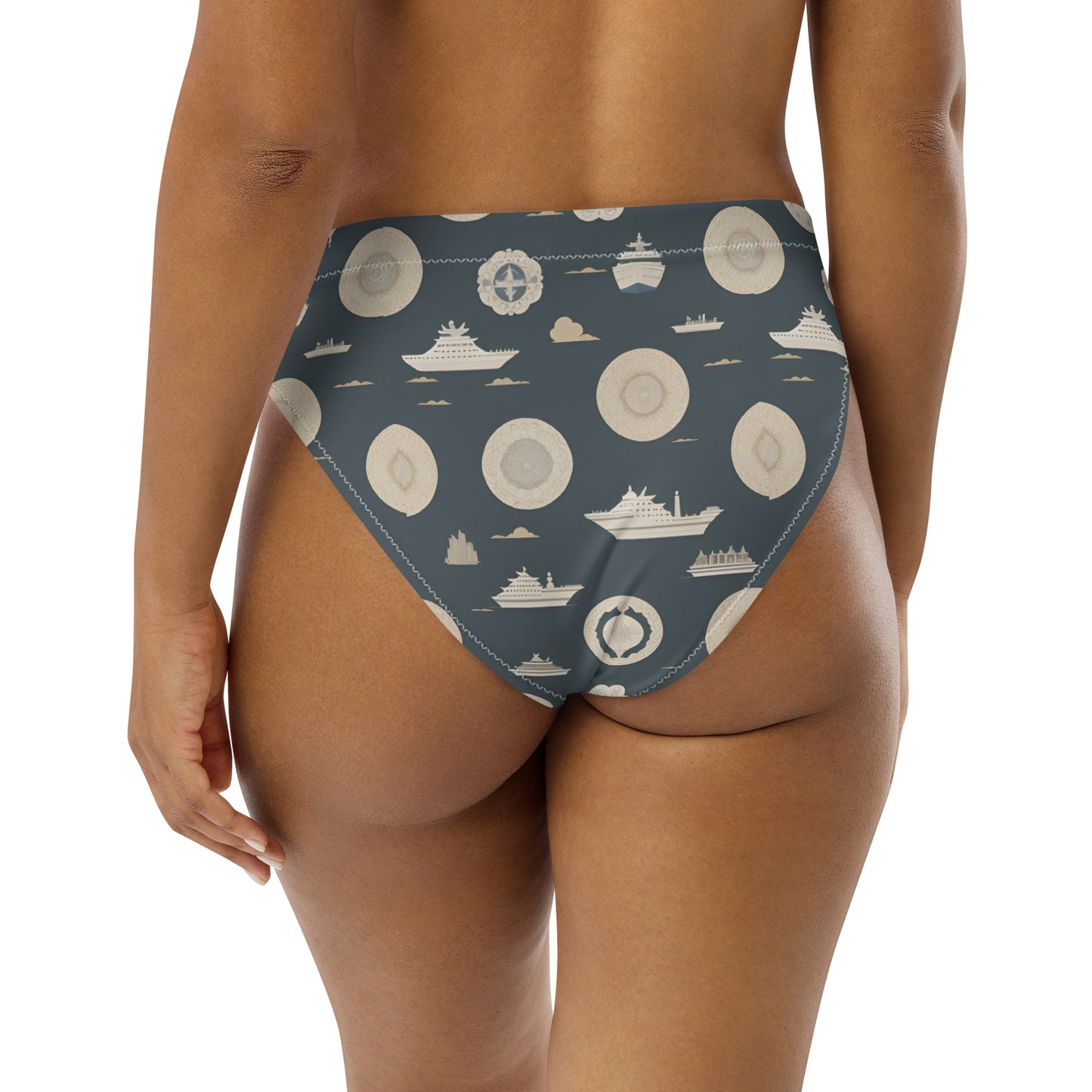 Recycled high-waisted bikini bottom