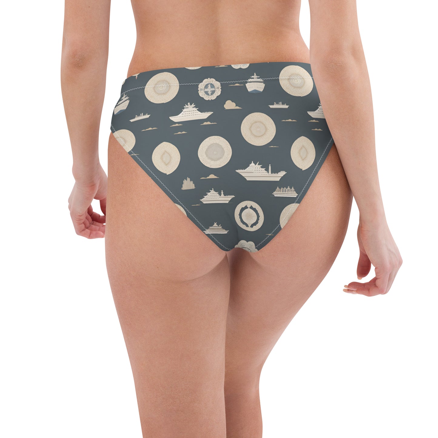 Recycled high-waisted bikini bottom