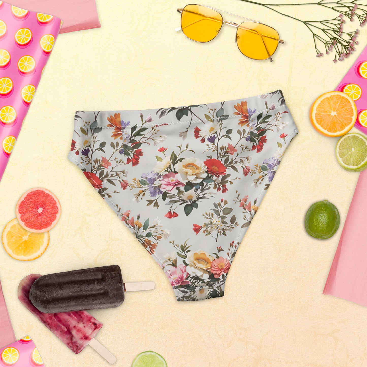 Recycled high-waisted bikini bottom