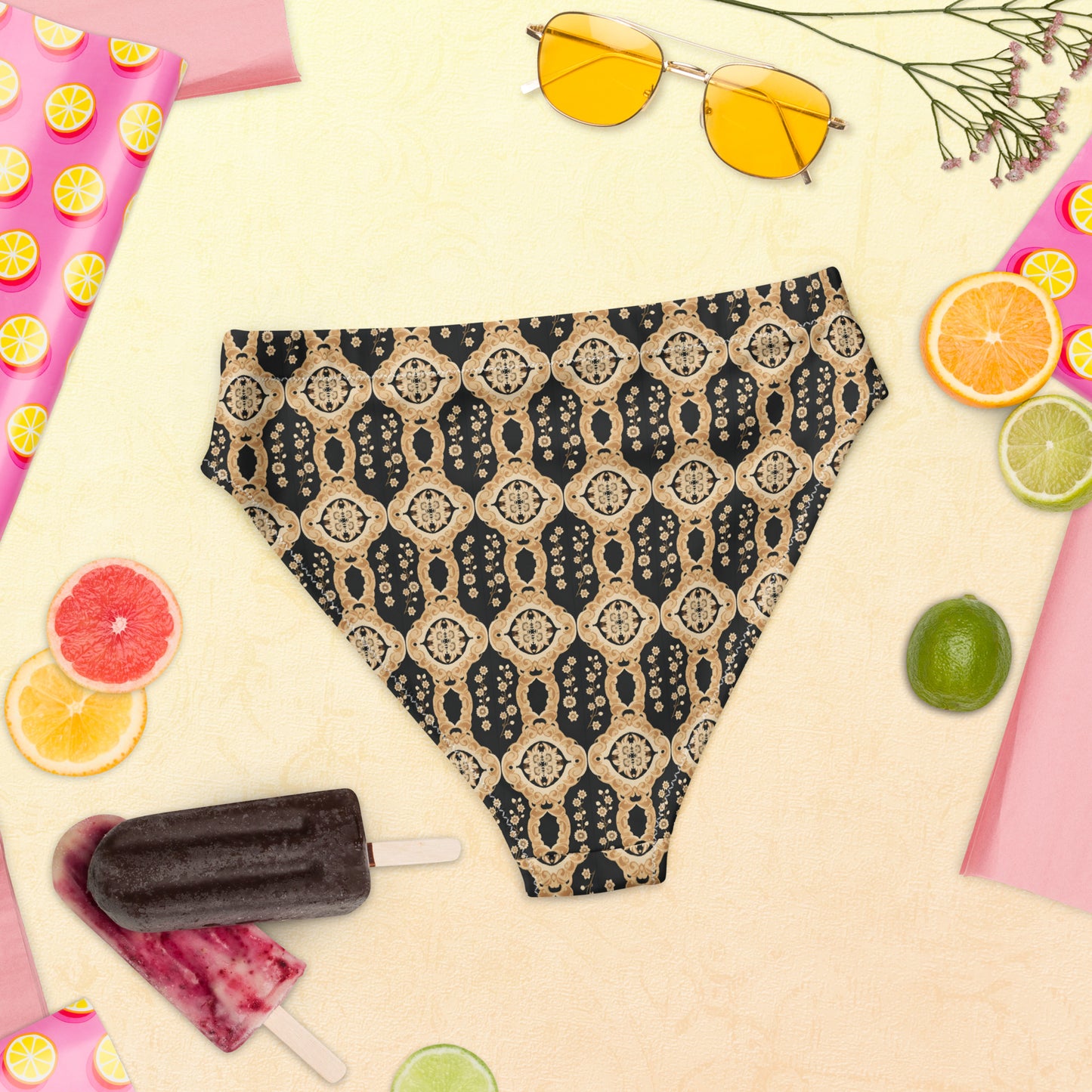 Recycled high-waisted bikini bottom