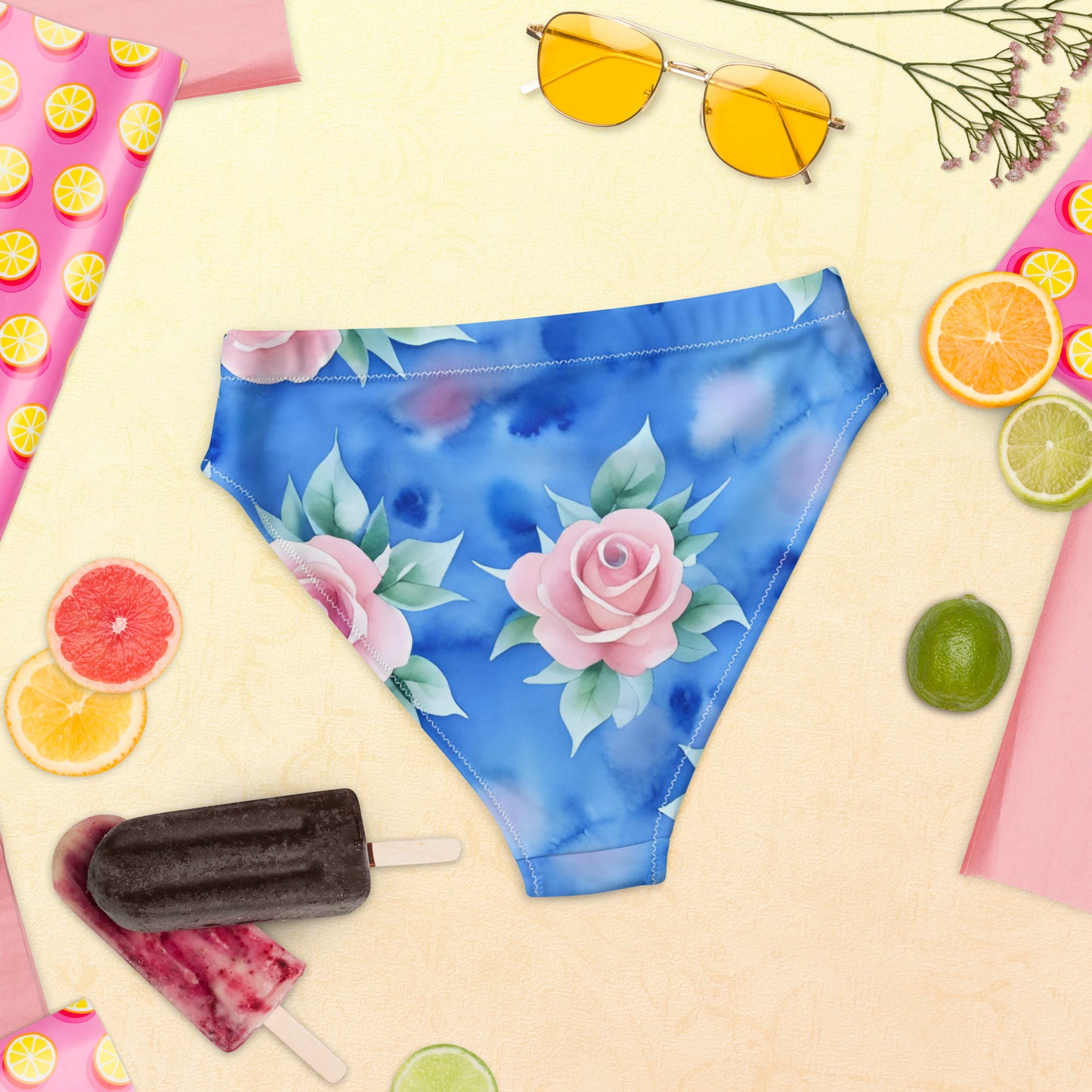 Recycled high-waisted bikini bottom