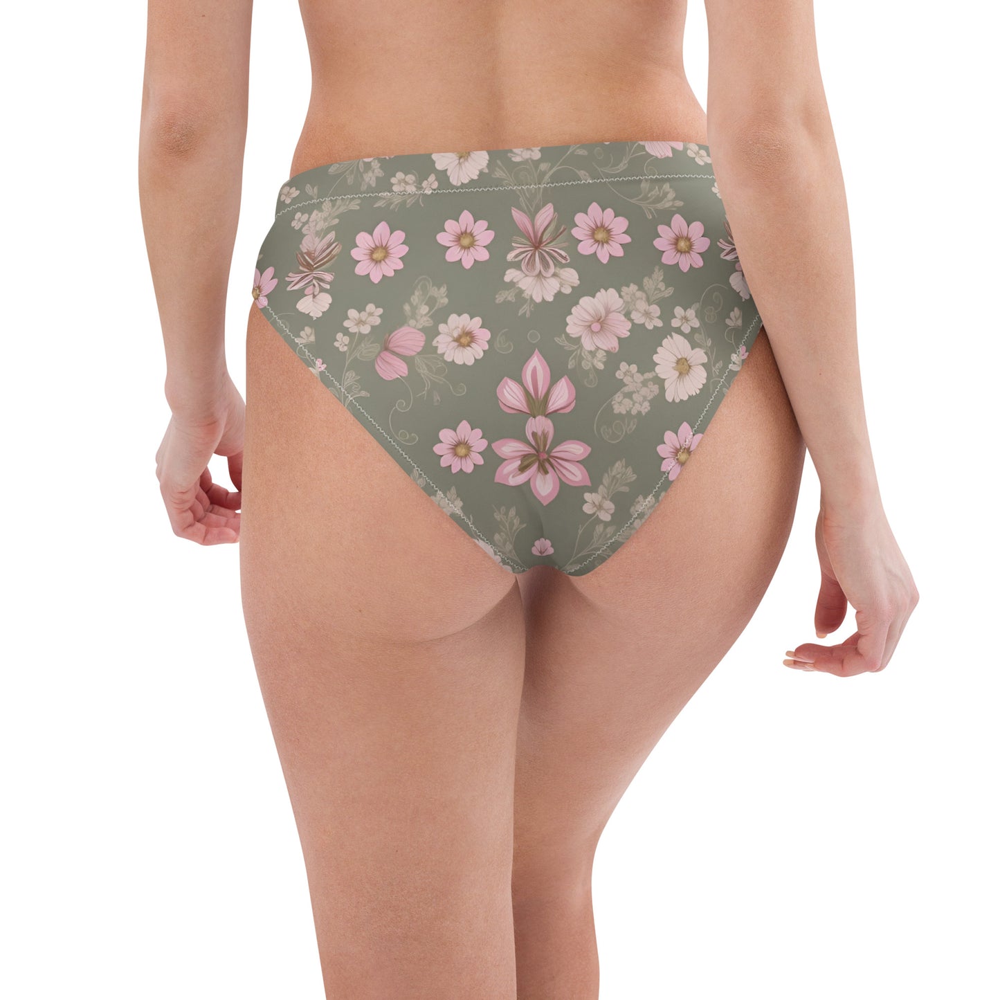 Recycled high-waisted bikini bottom