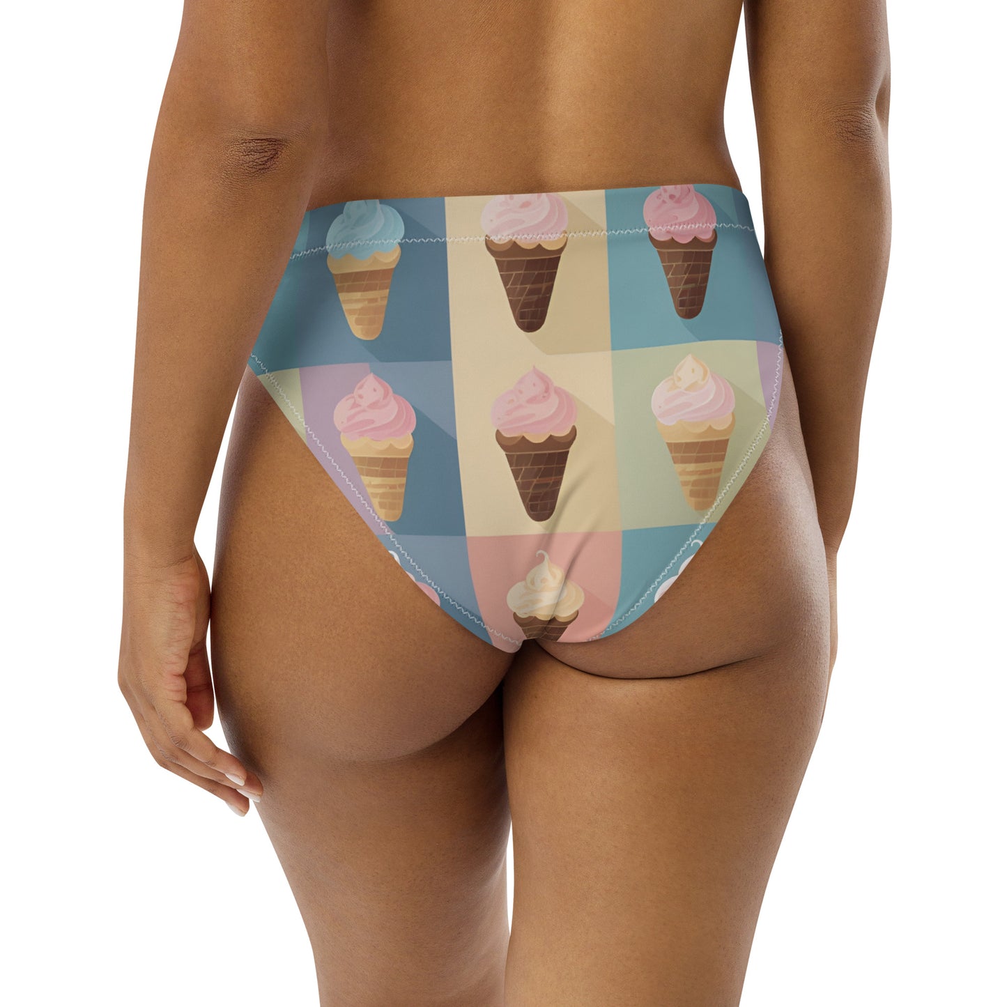 Recycled high-waisted bikini bottom