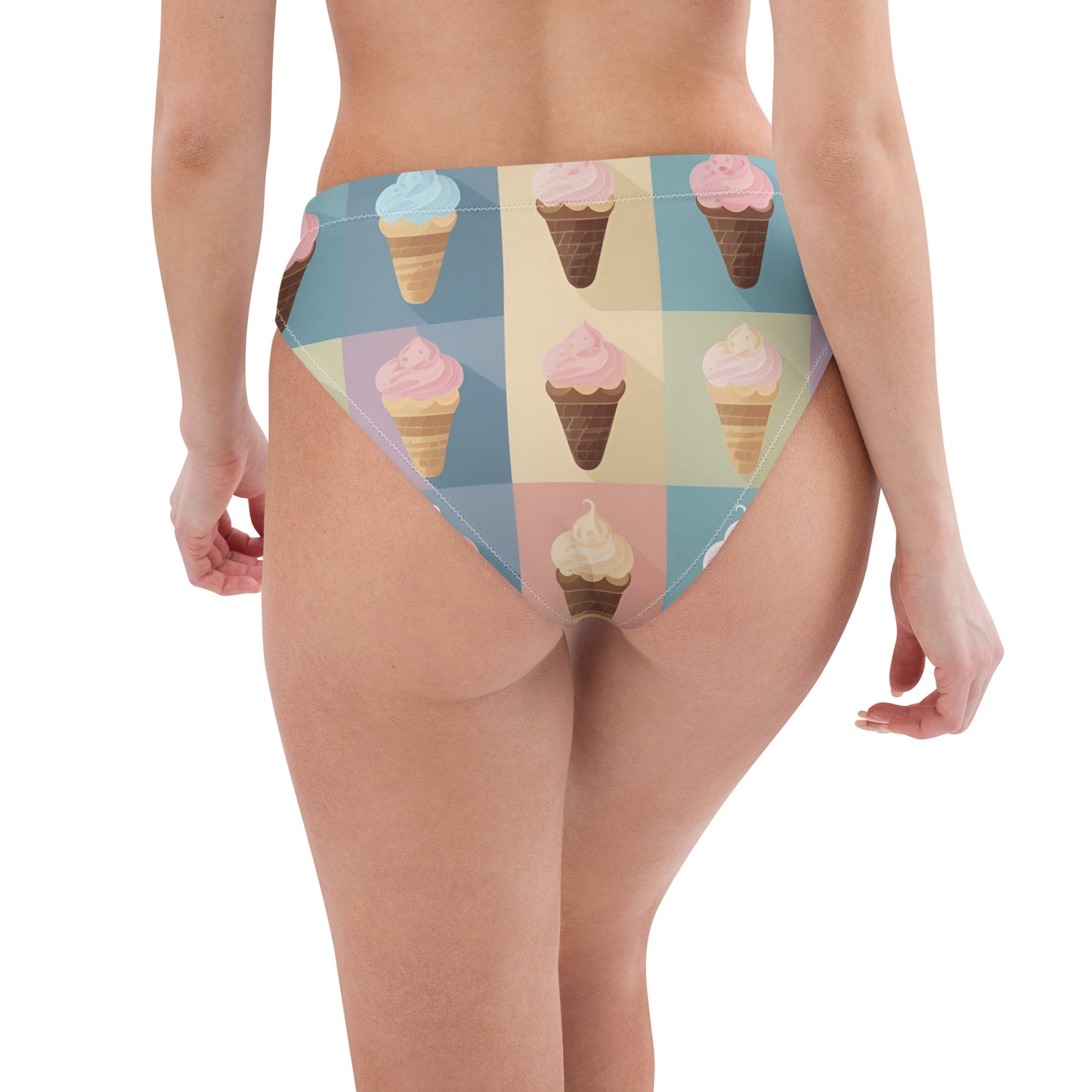 Recycled high-waisted bikini bottom