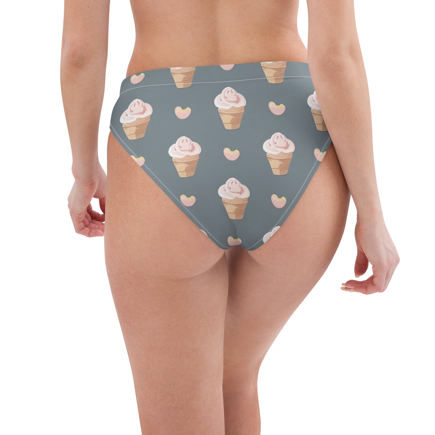 Recycled high-waisted bikini bottom