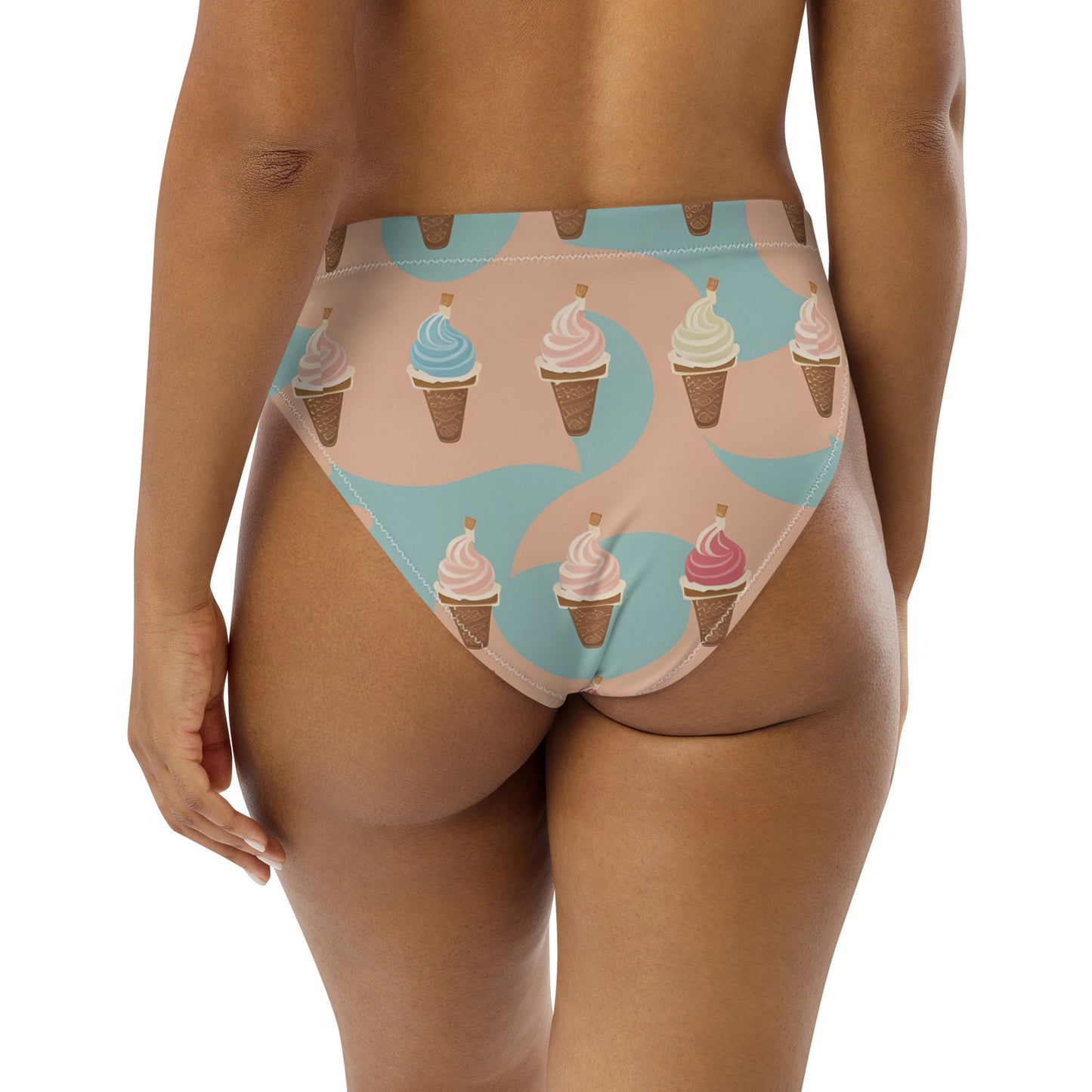 Recycled high-waisted bikini bottom