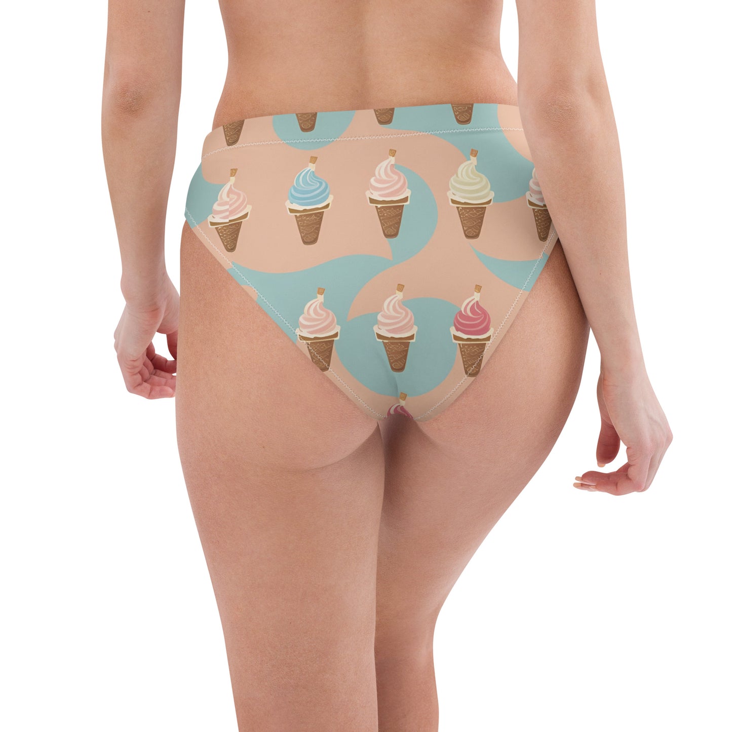 Recycled high-waisted bikini bottom