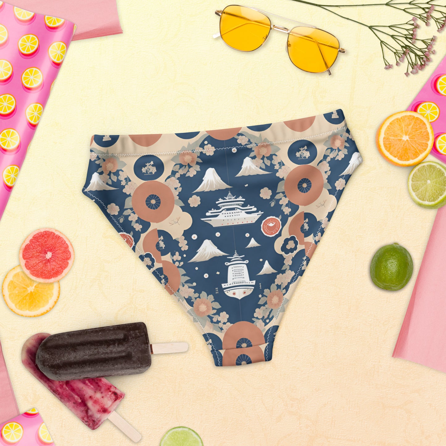 Recycled high-waisted bikini bottom