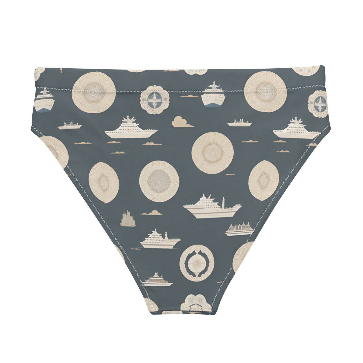 Recycled high-waisted bikini bottom