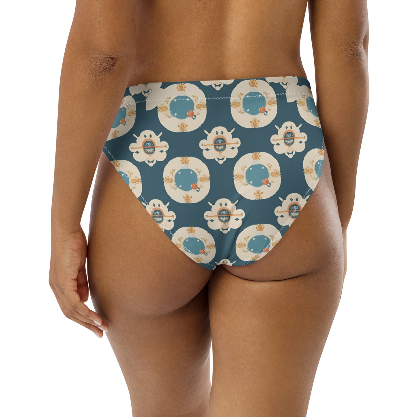 Recycled high-waisted bikini bottom