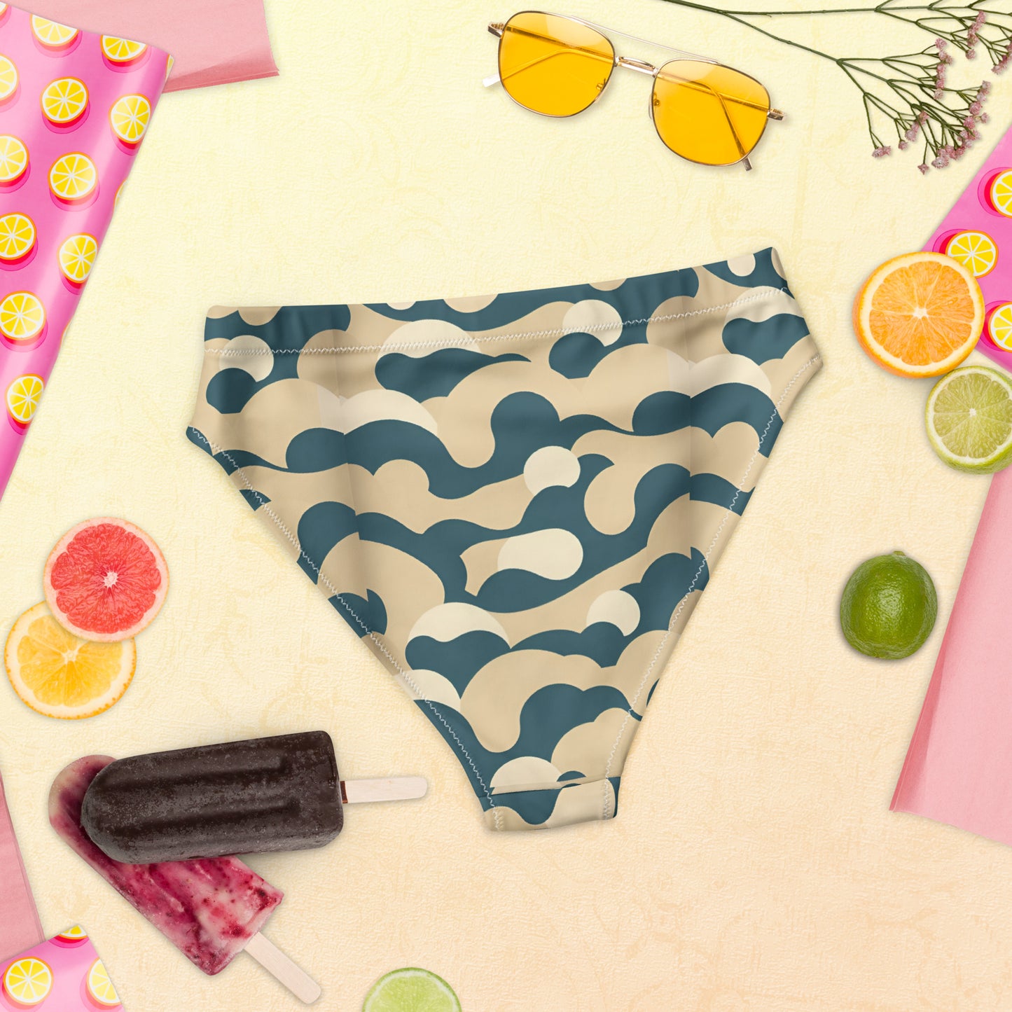 Recycled high-waisted bikini bottom