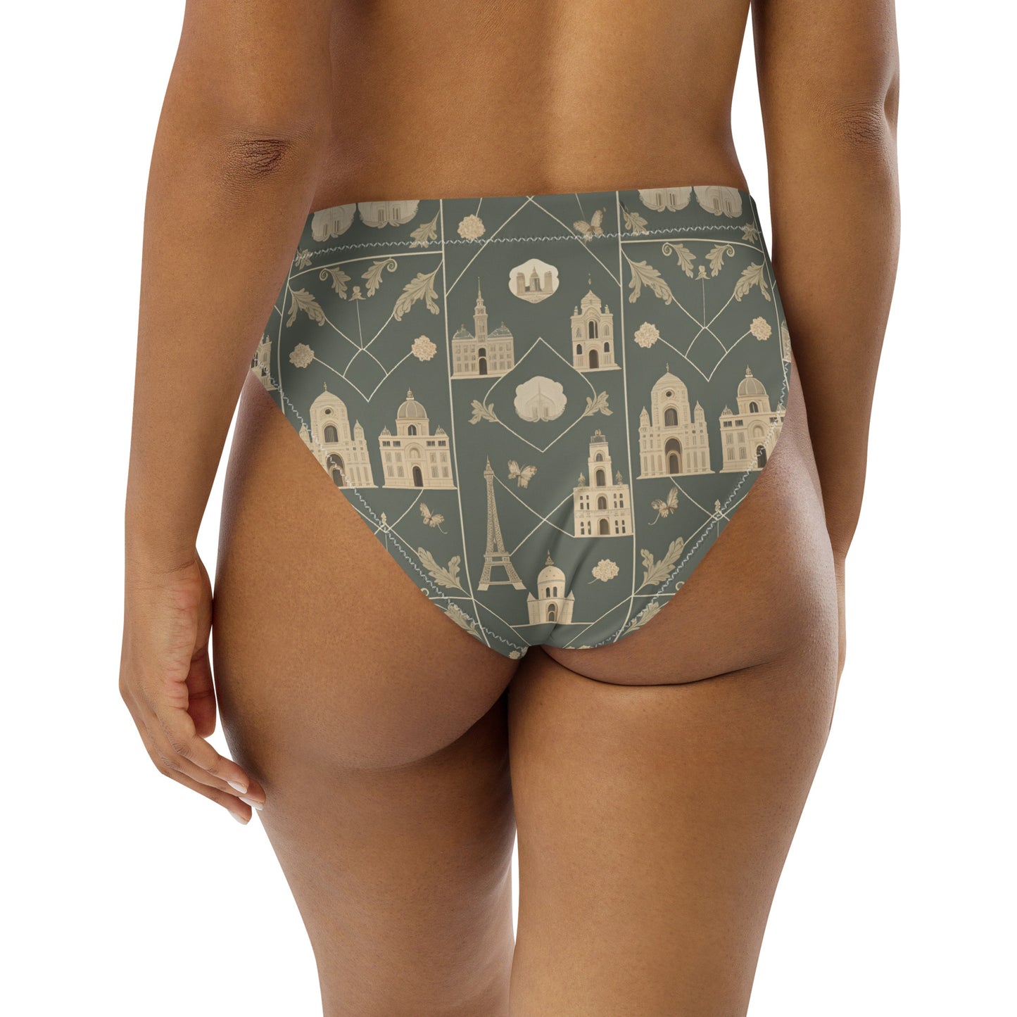 Recycled high-waisted bikini bottom