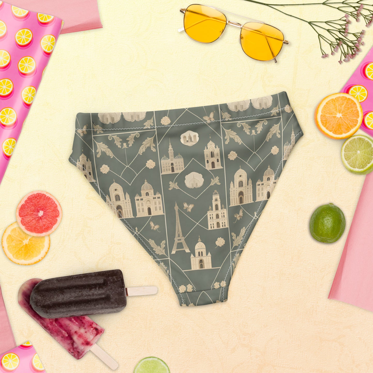 Recycled high-waisted bikini bottom