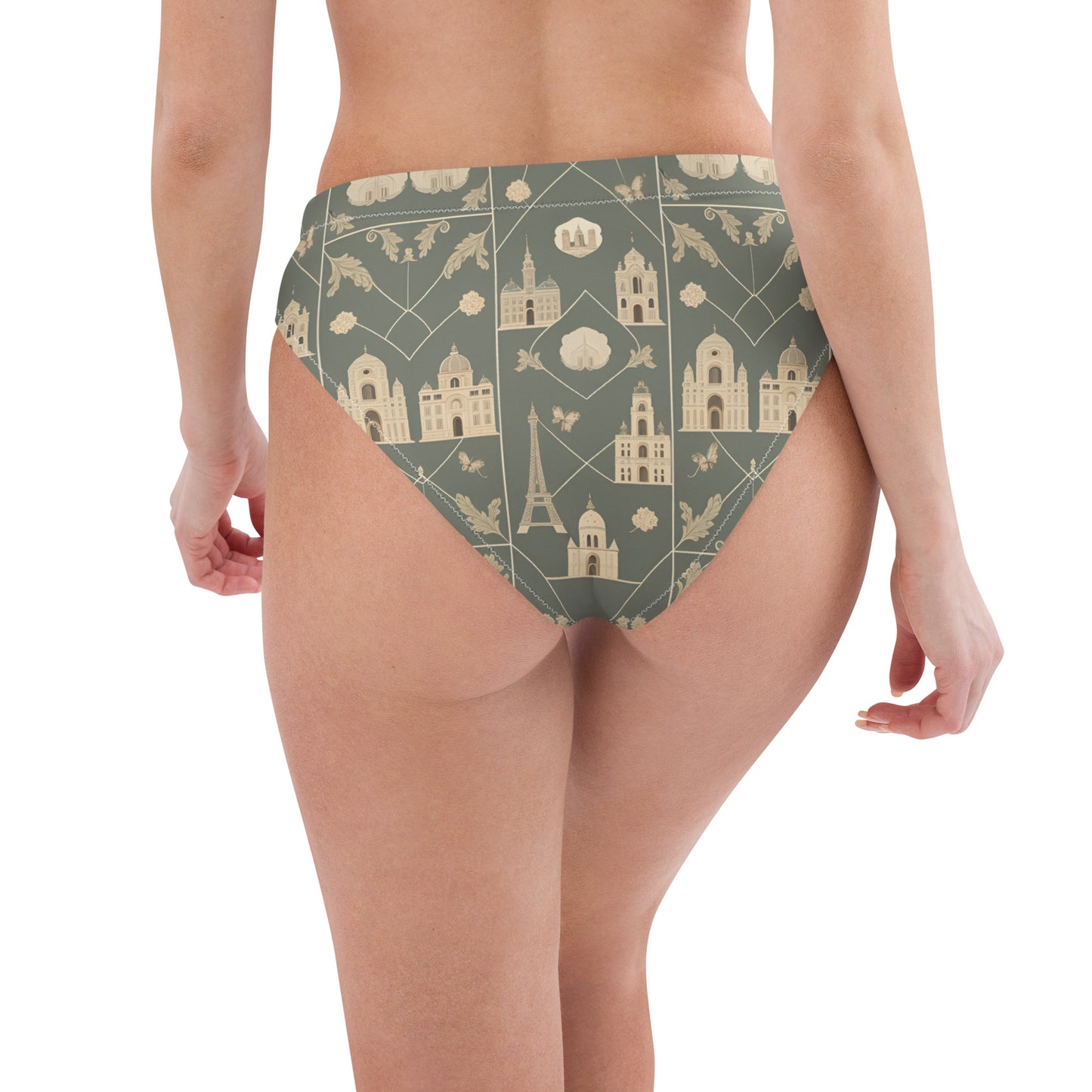 Recycled high-waisted bikini bottom