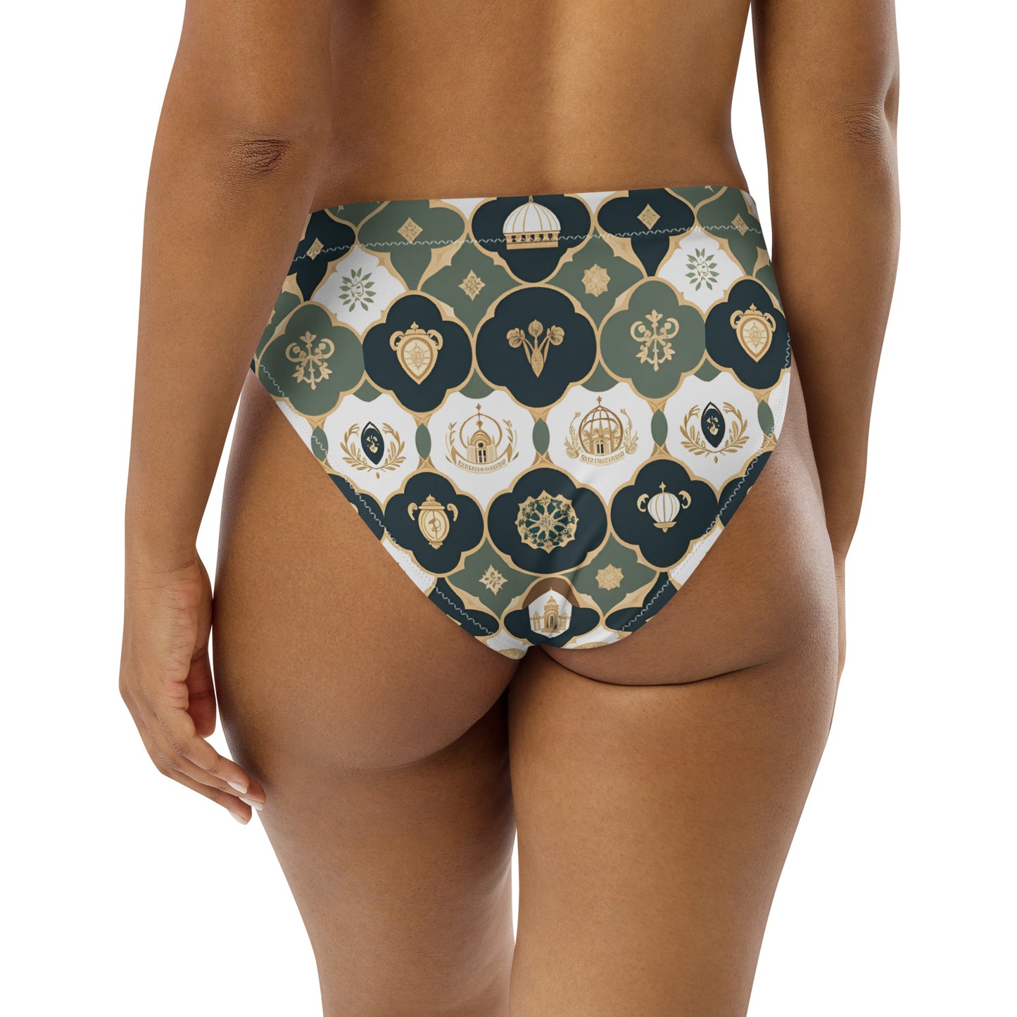 Recycled high-waisted bikini bottom