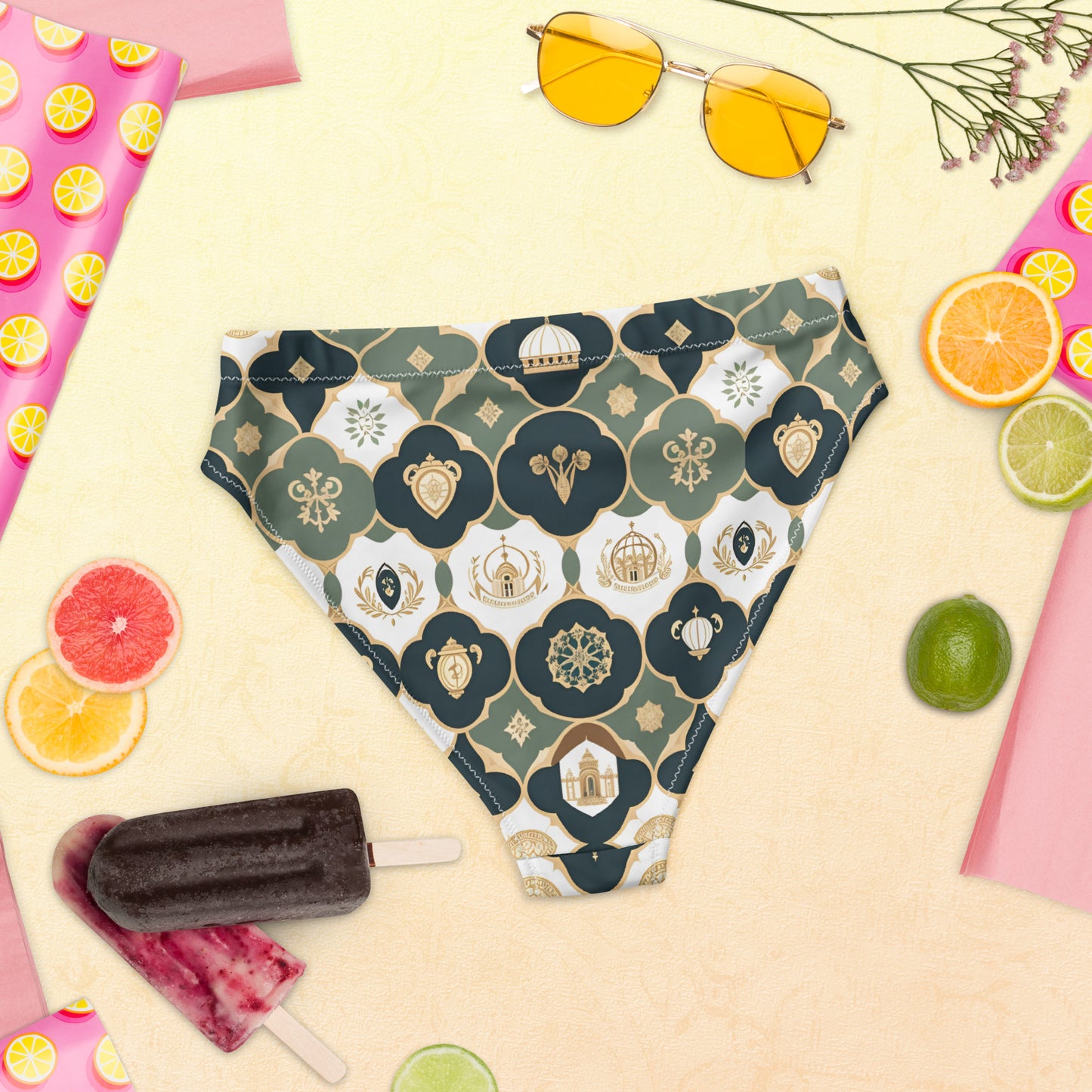 Recycled high-waisted bikini bottom