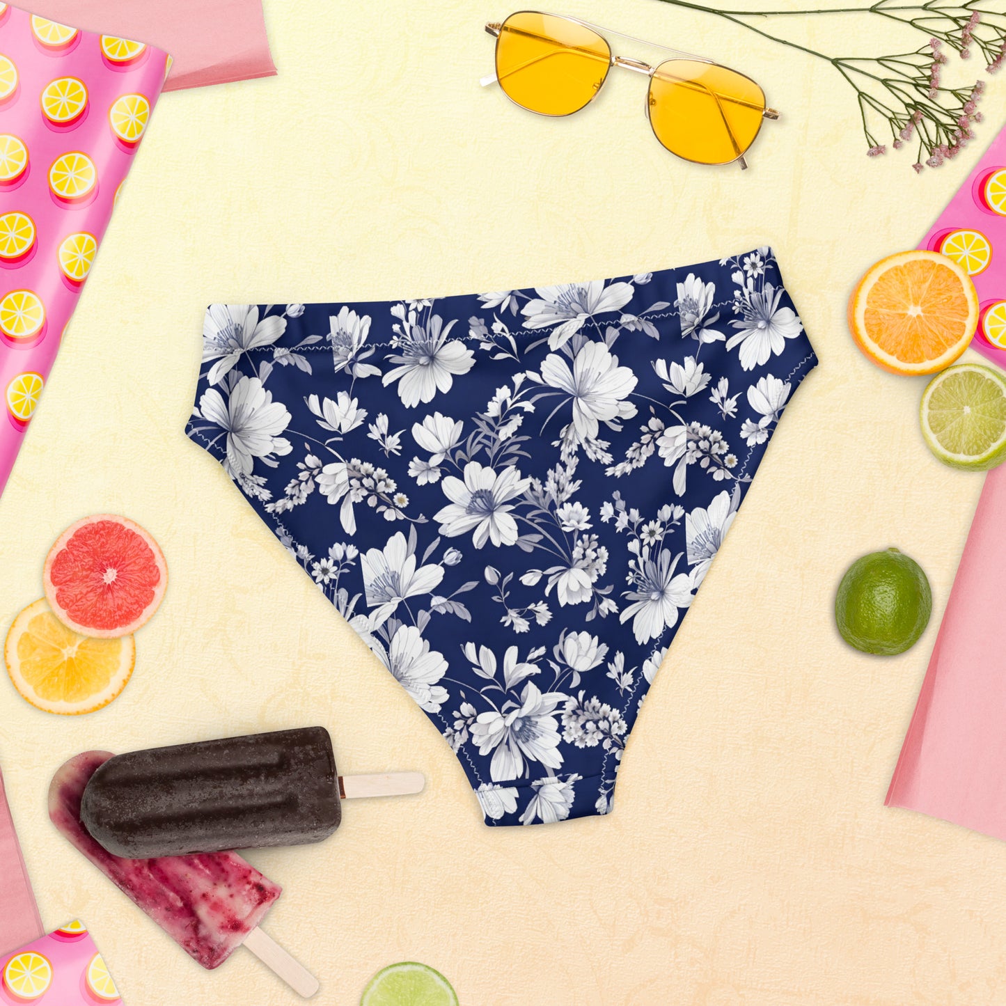 Recycled high-waisted bikini bottom