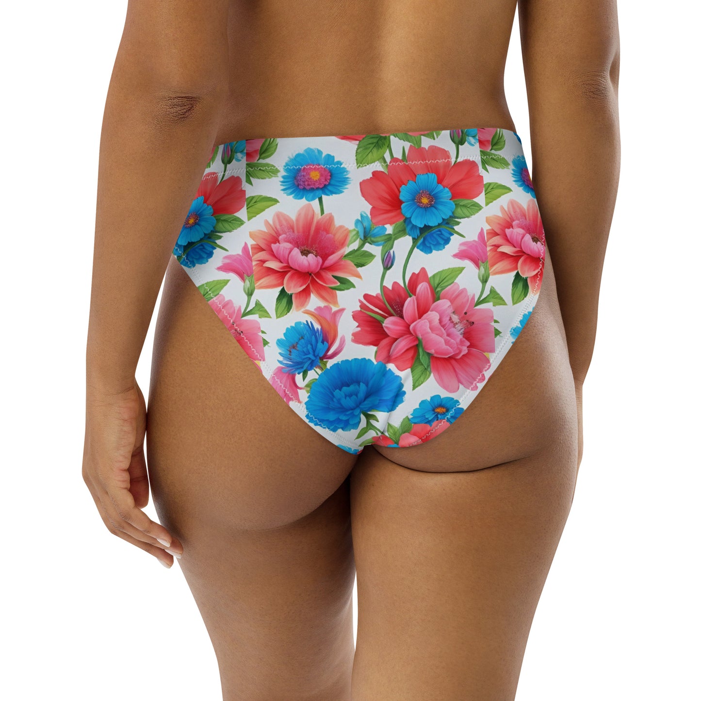 Recycled high-waisted bikini bottom