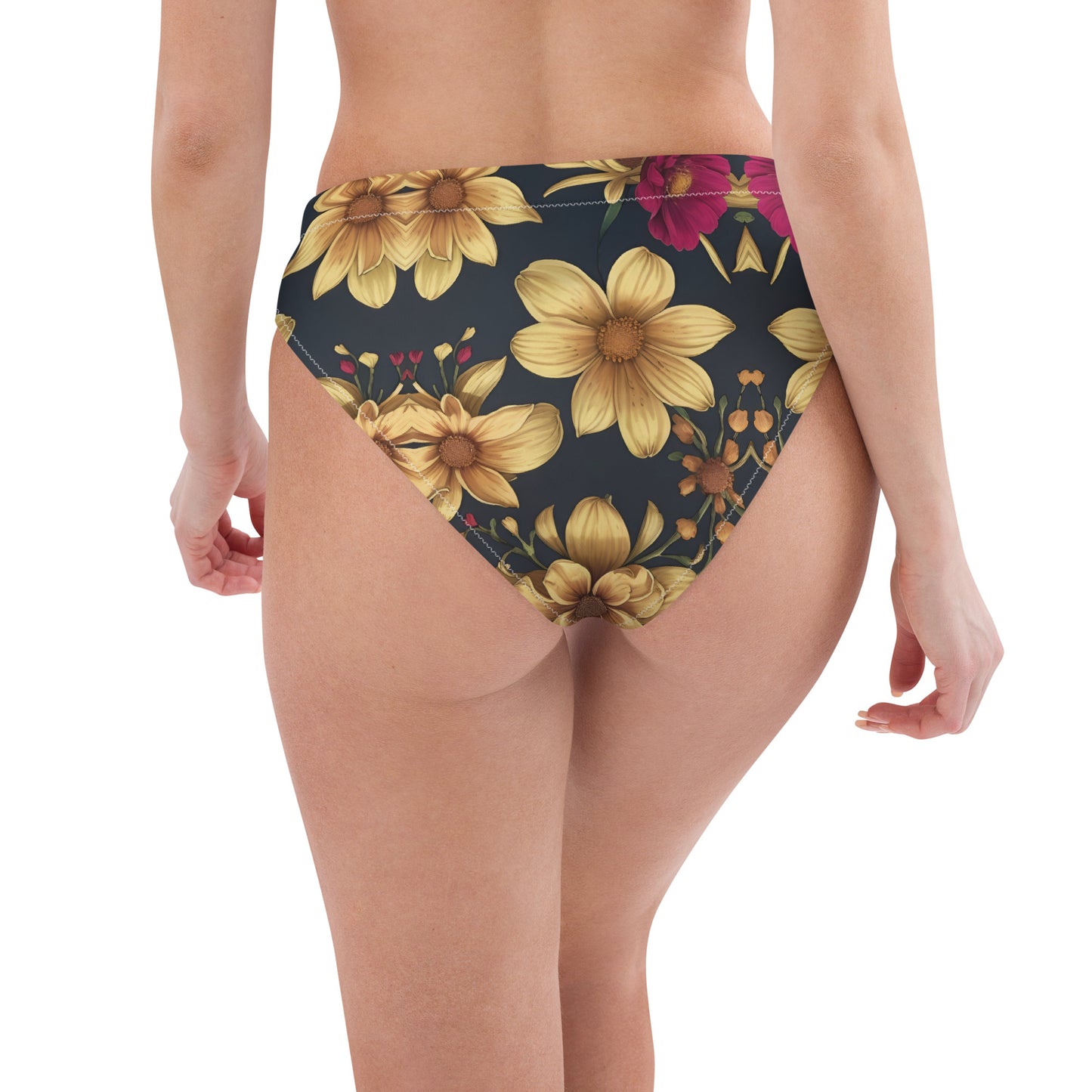 Recycled high-waisted bikini bottom