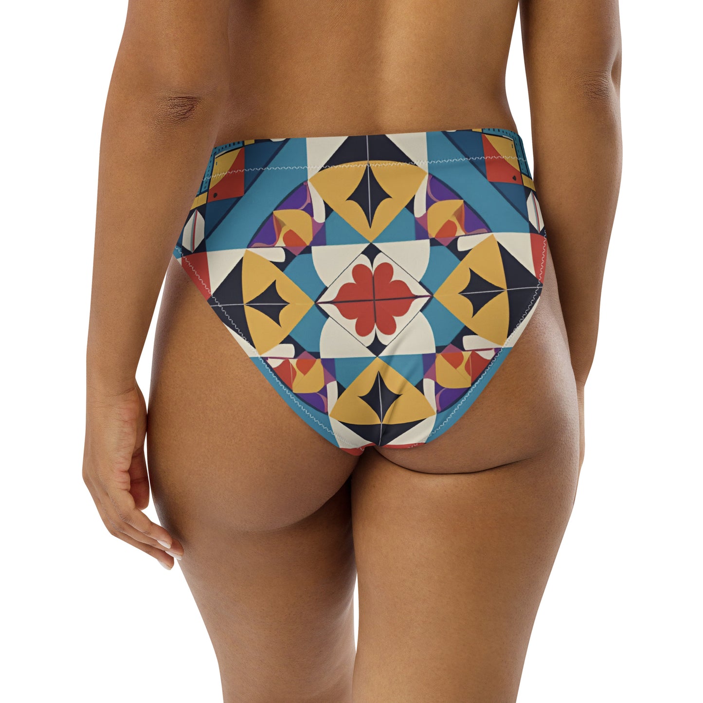 Recycled high-waisted bikini bottom