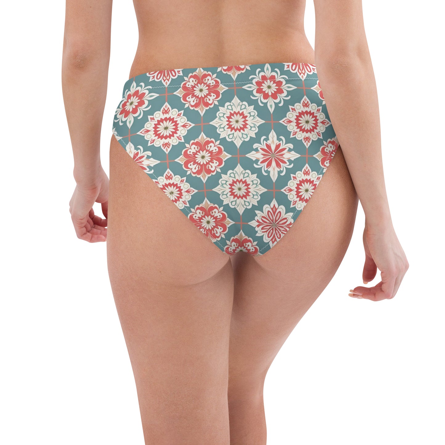 Recycled high-waisted bikini bottom