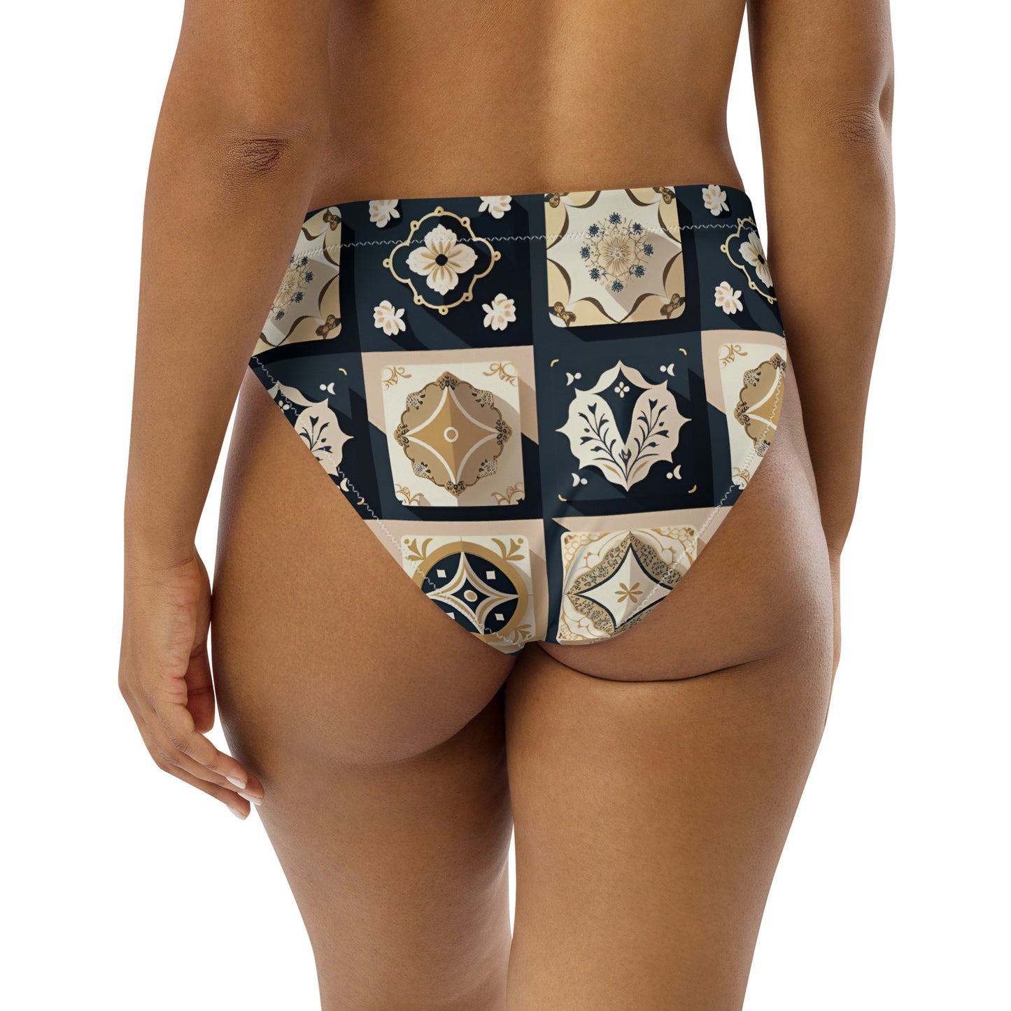 Recycled high-waisted bikini bottom