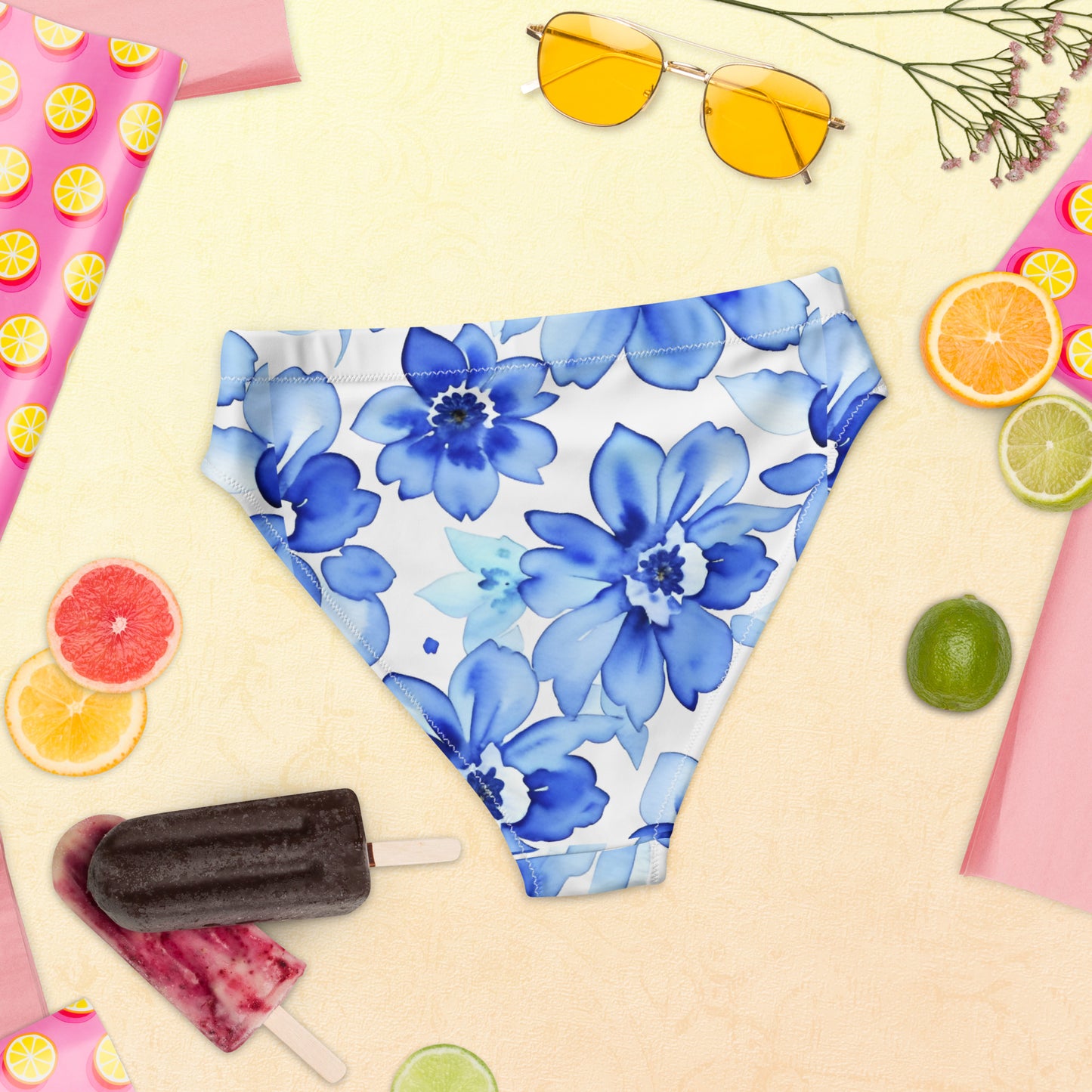 Recycled high-waisted bikini bottom