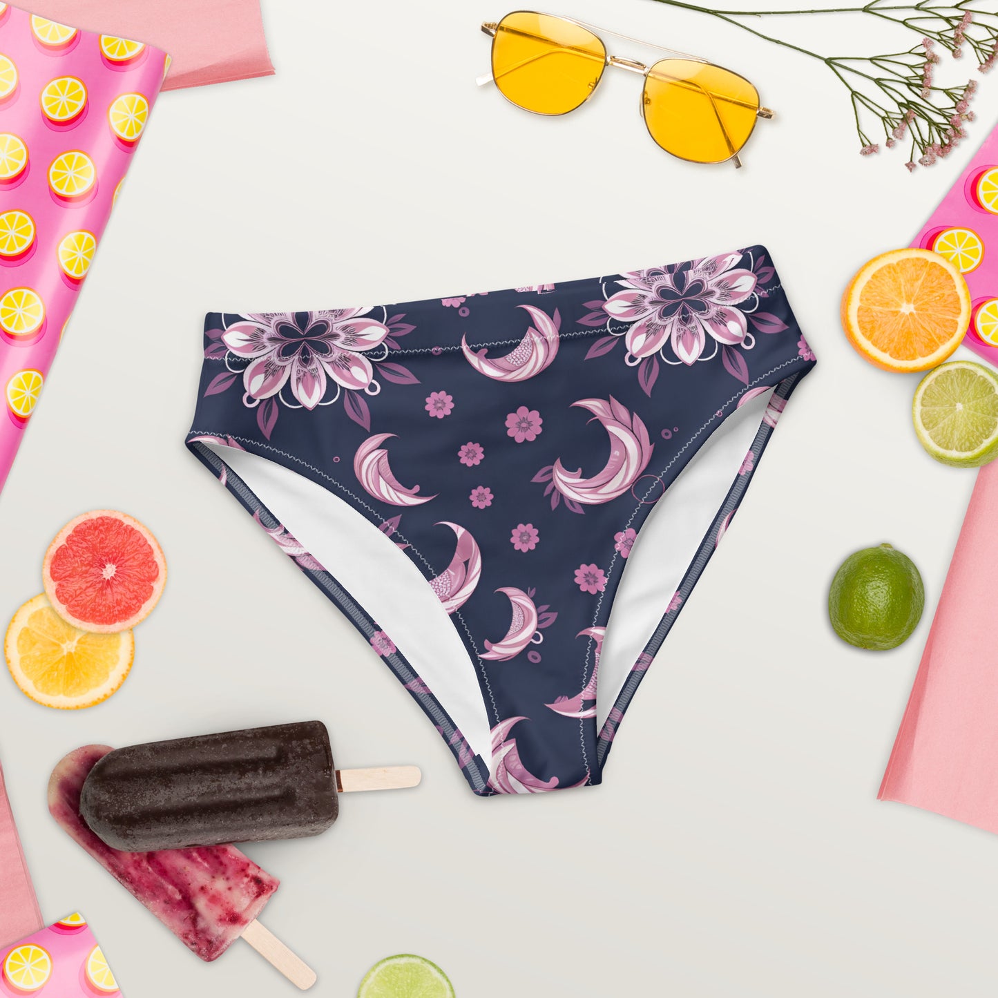 Recycled high-waisted bikini bottom