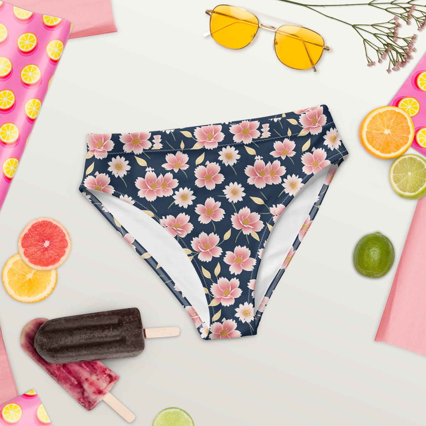 Recycled high-waisted bikini bottom