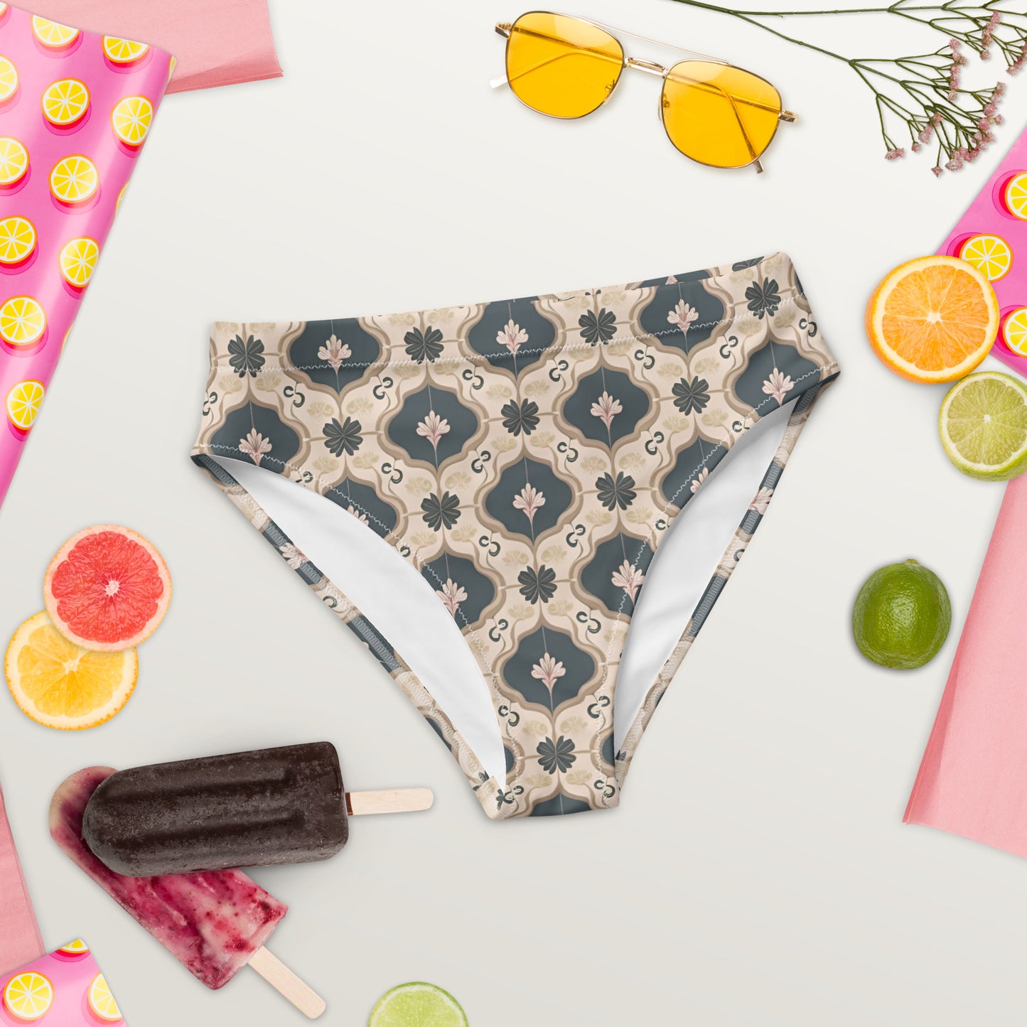 Recycled high-waisted bikini bottom