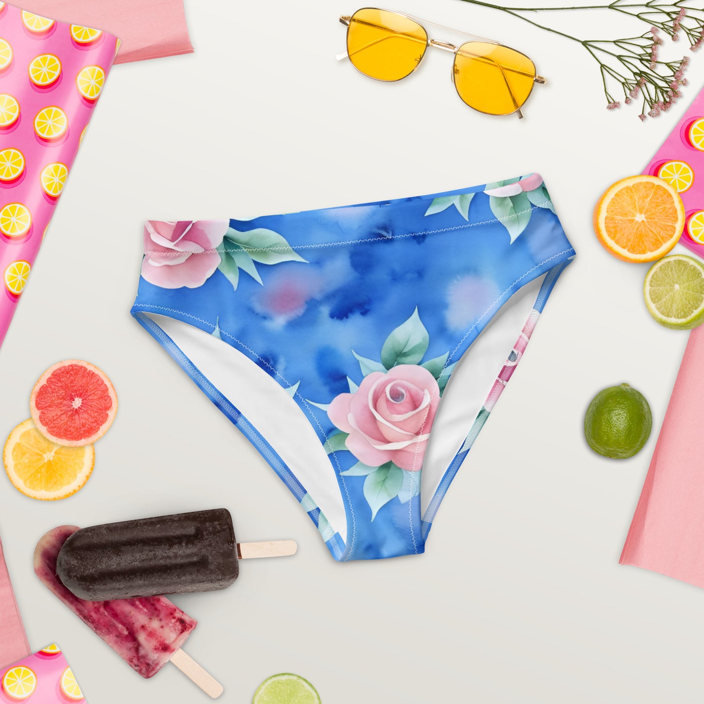 Recycled high-waisted bikini bottom