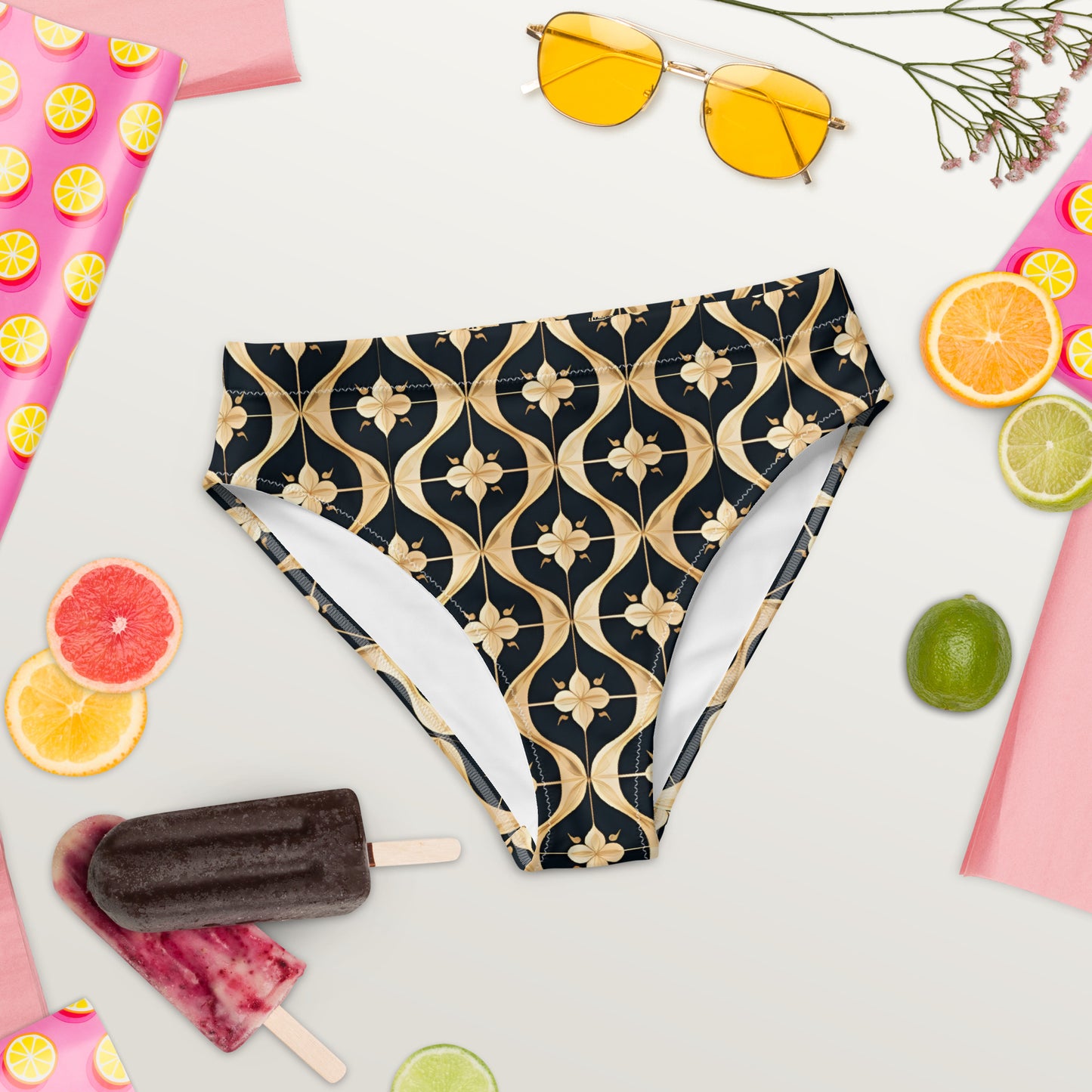 Recycled high-waisted bikini bottom