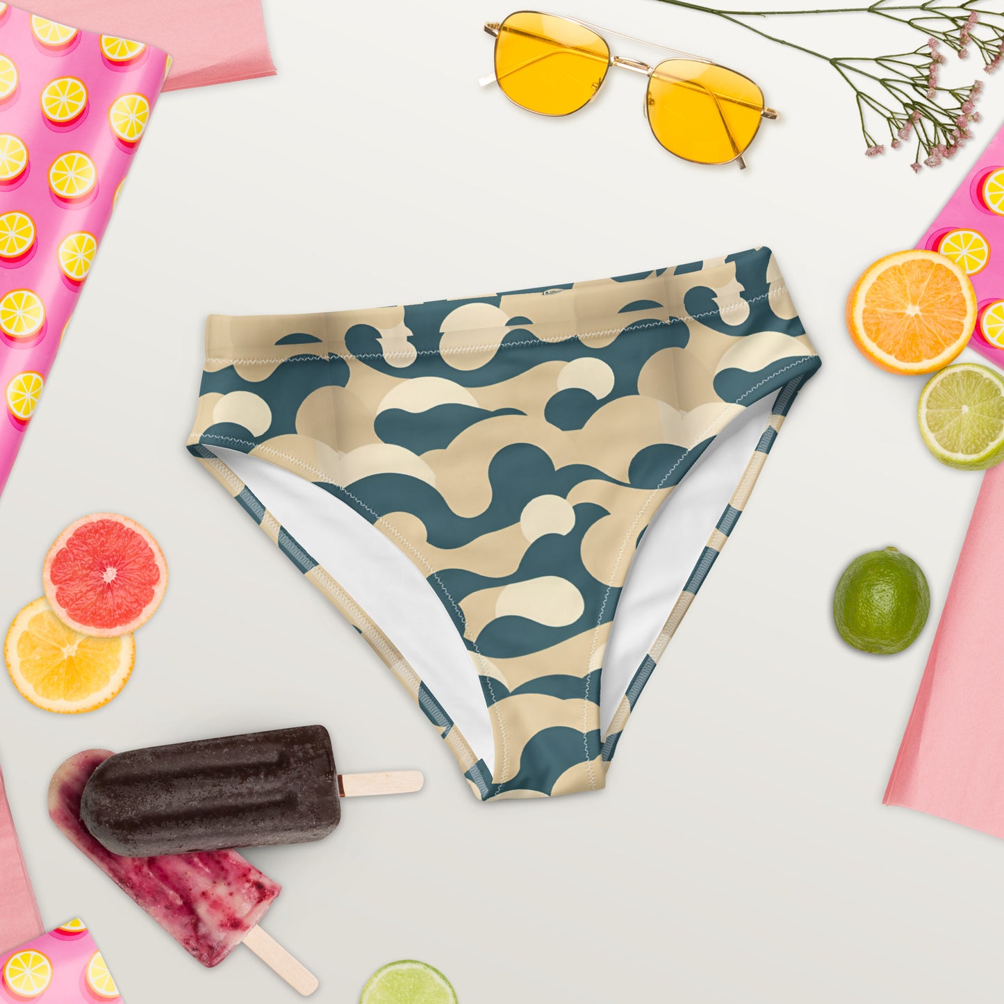 Recycled high-waisted bikini bottom