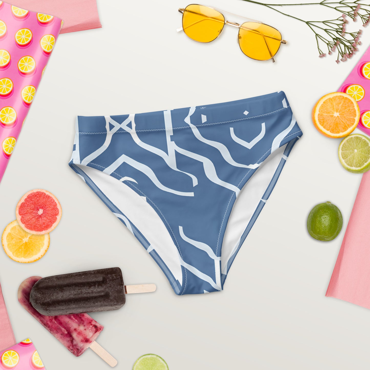 Recycled high-waisted bikini bottom