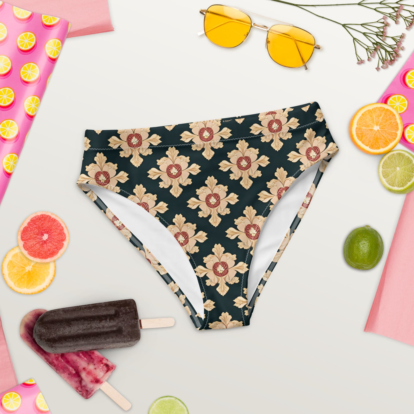 Recycled high-waisted bikini bottom