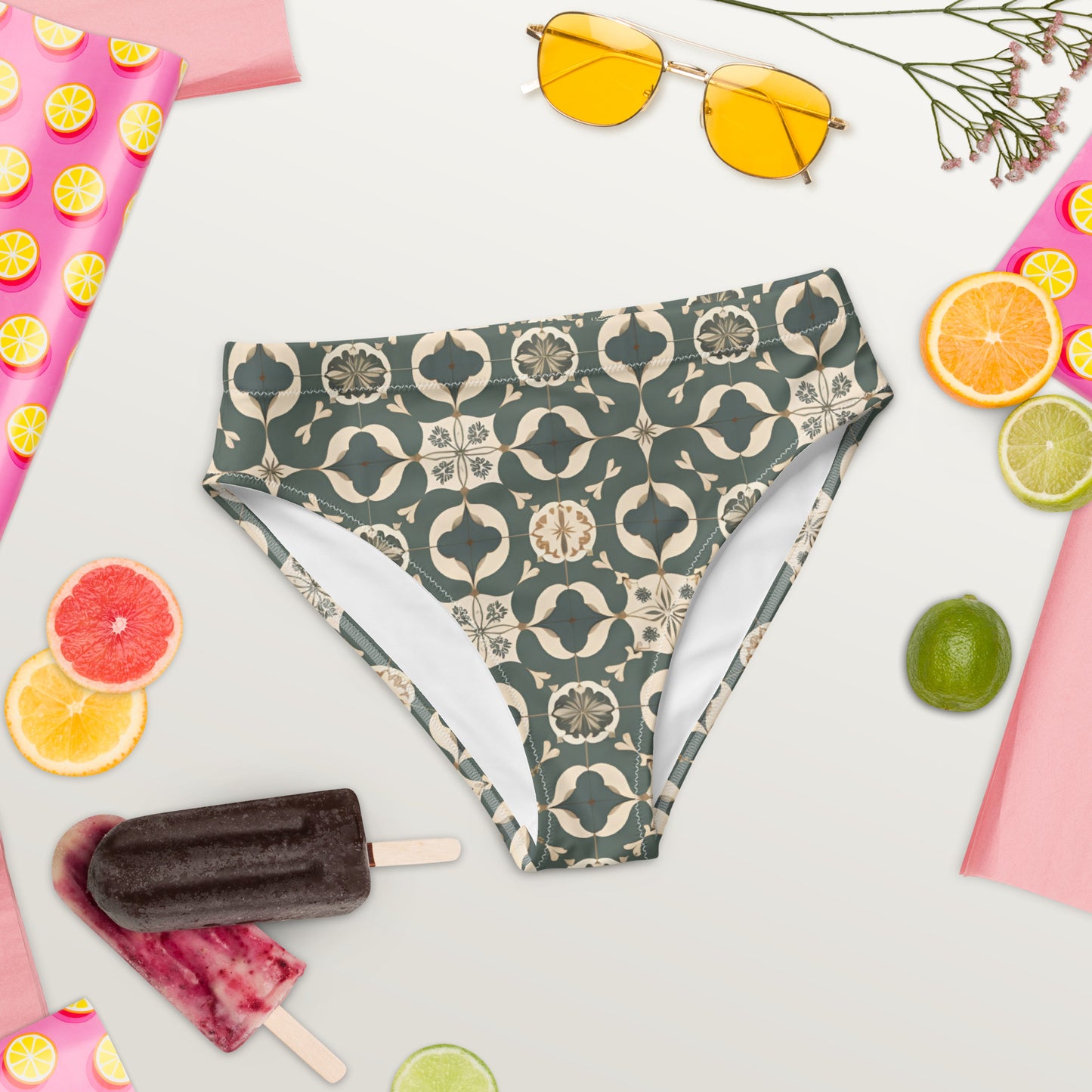 Recycled high-waisted bikini bottom