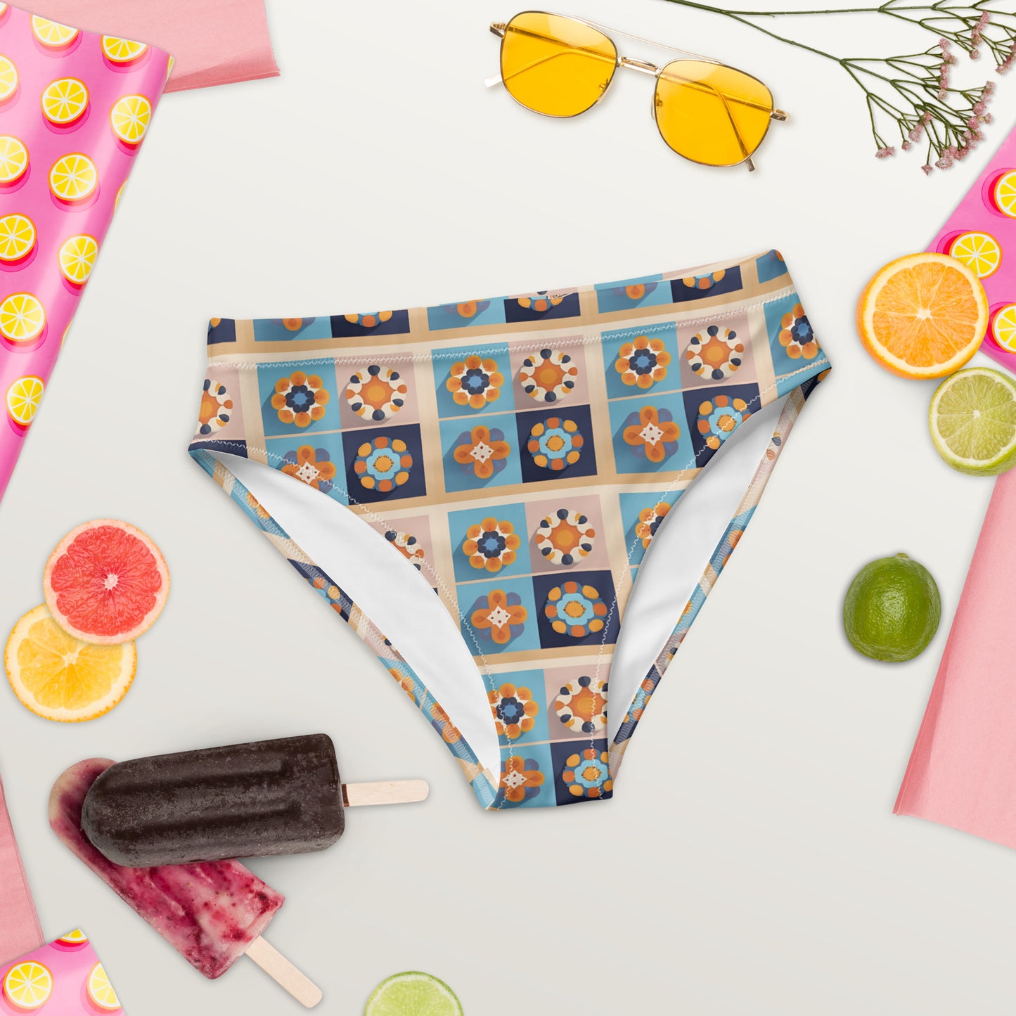 Recycled high-waisted bikini bottom