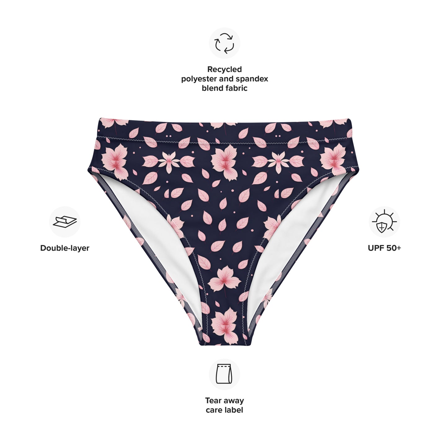 Recycled high-waisted bikini bottom