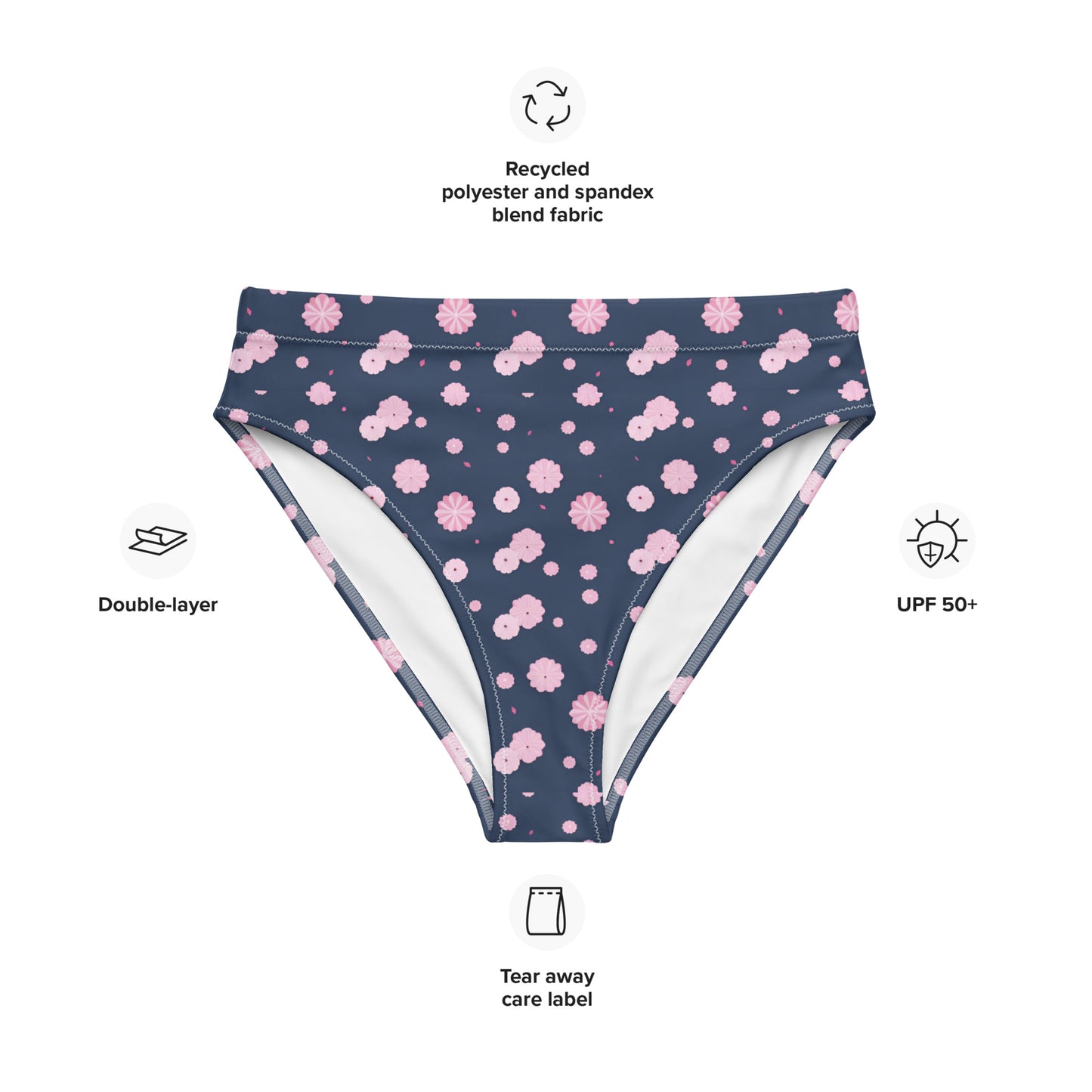 Recycled high-waisted bikini bottom