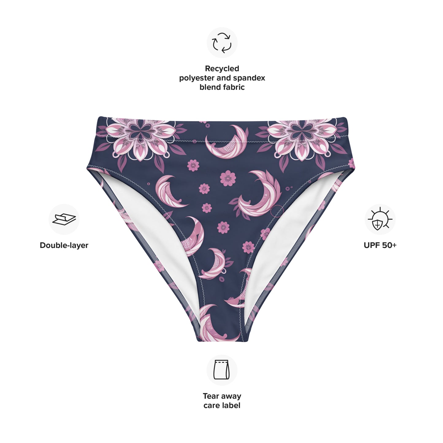 Recycled high-waisted bikini bottom